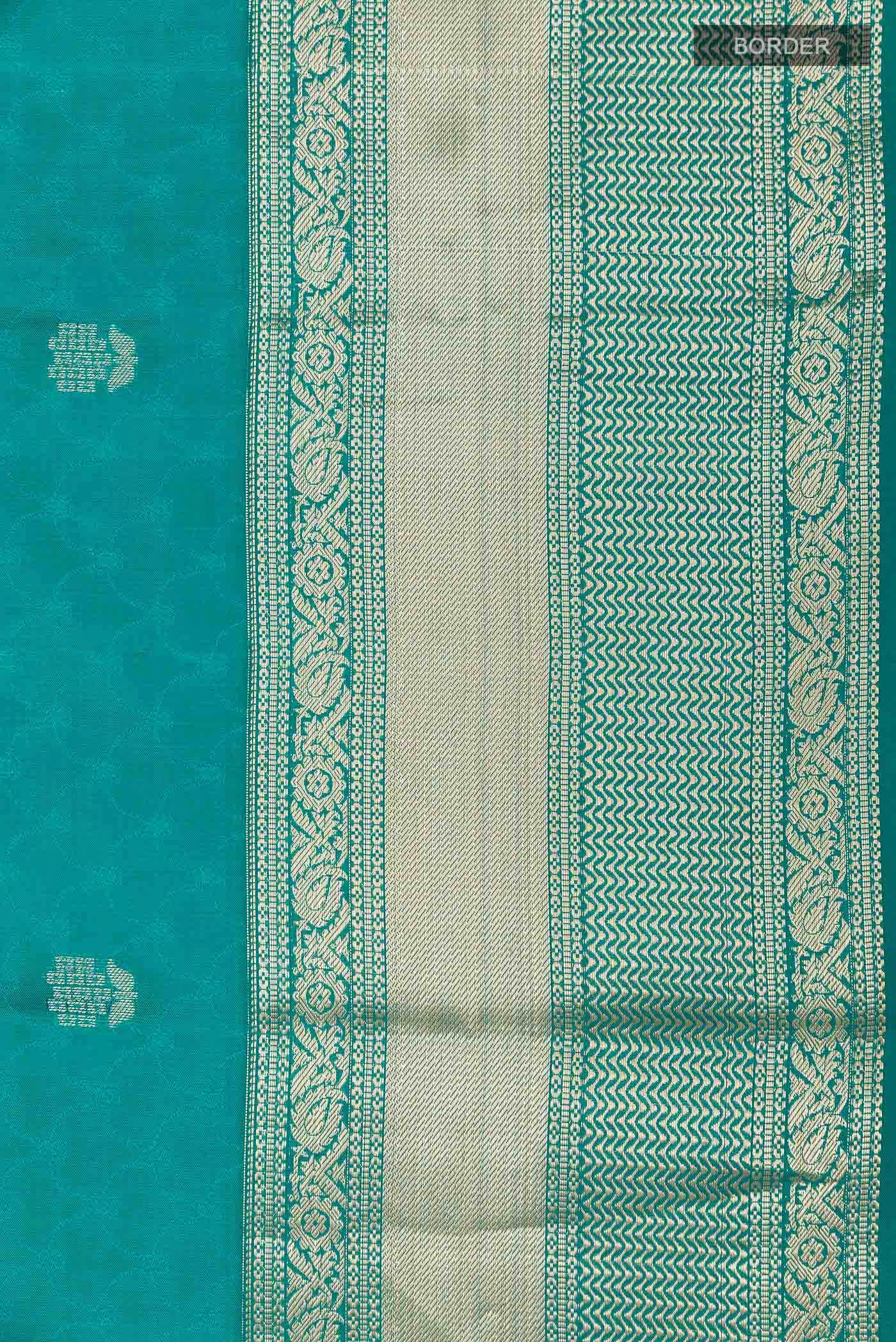 Peacock Blue Kanchipuram Silk Saree