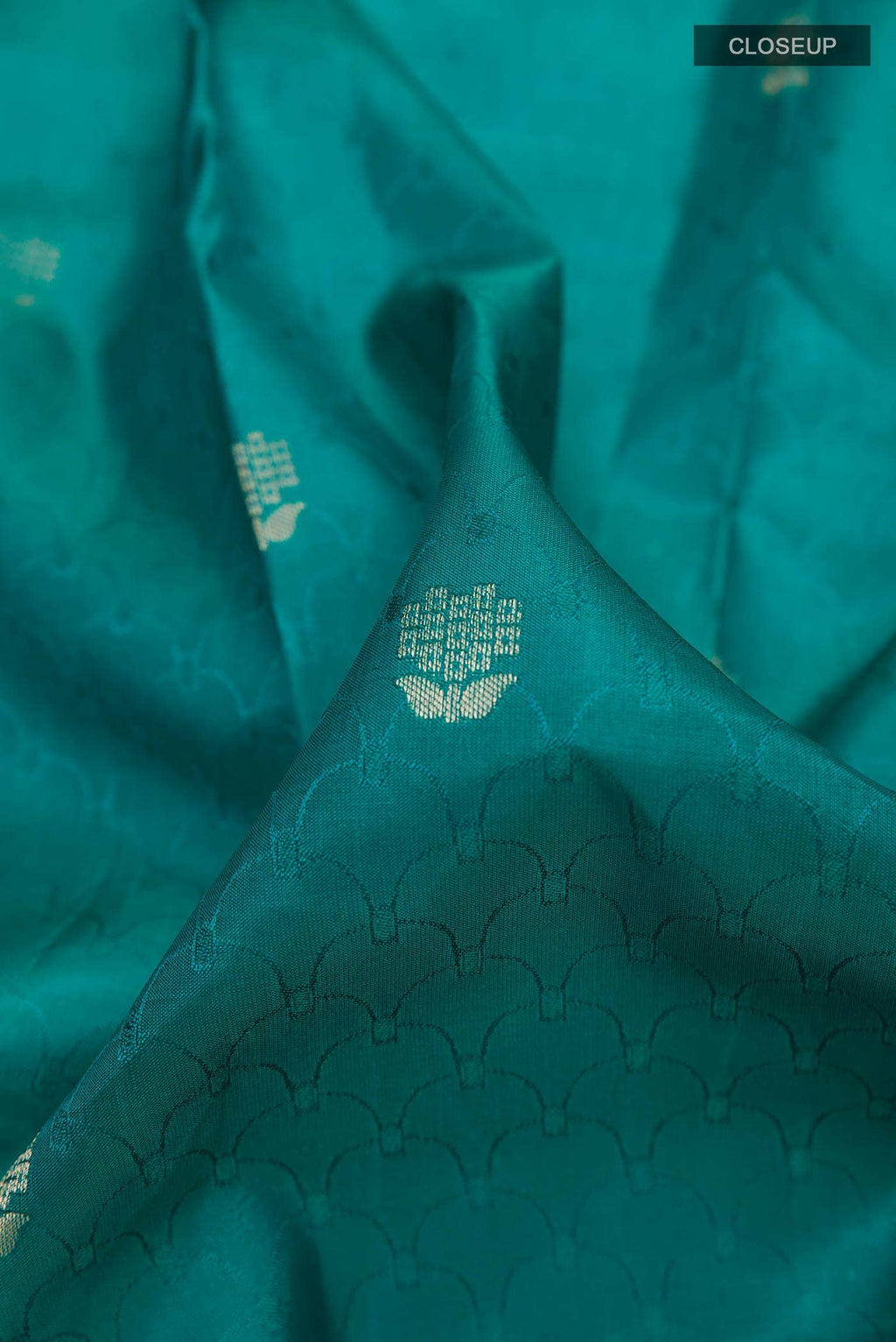 Peacock Blue Kanchipuram Silk Saree