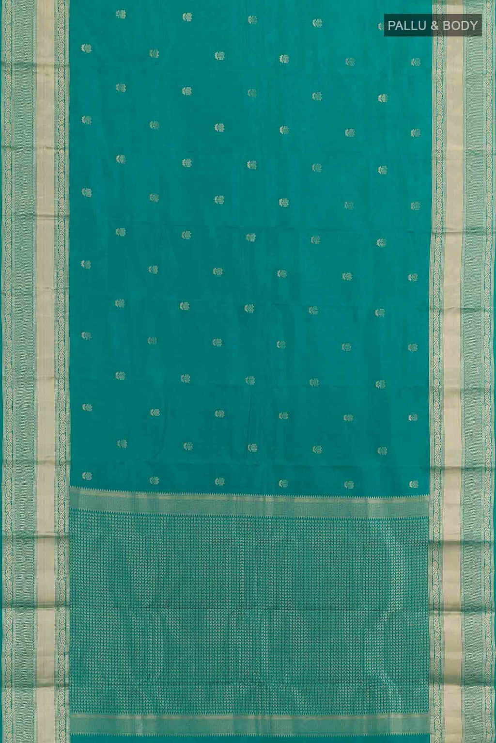 Peacock Blue Kanchipuram Silk Saree
