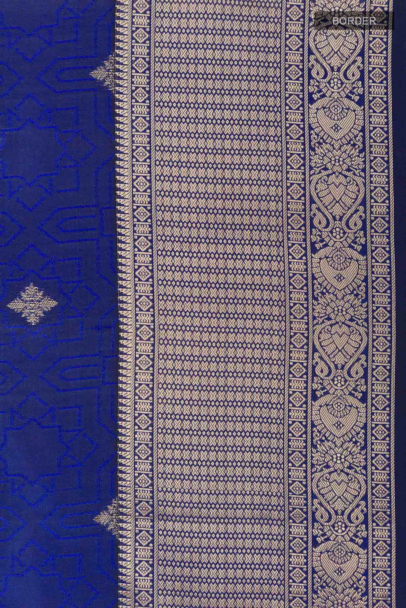 Navy Blue Dual Tone Kanchipuram Silk Saree