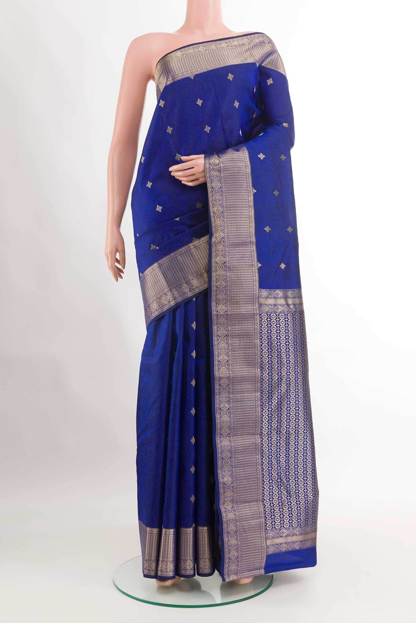 Navy Blue Dual Tone Kanchipuram Silk Saree