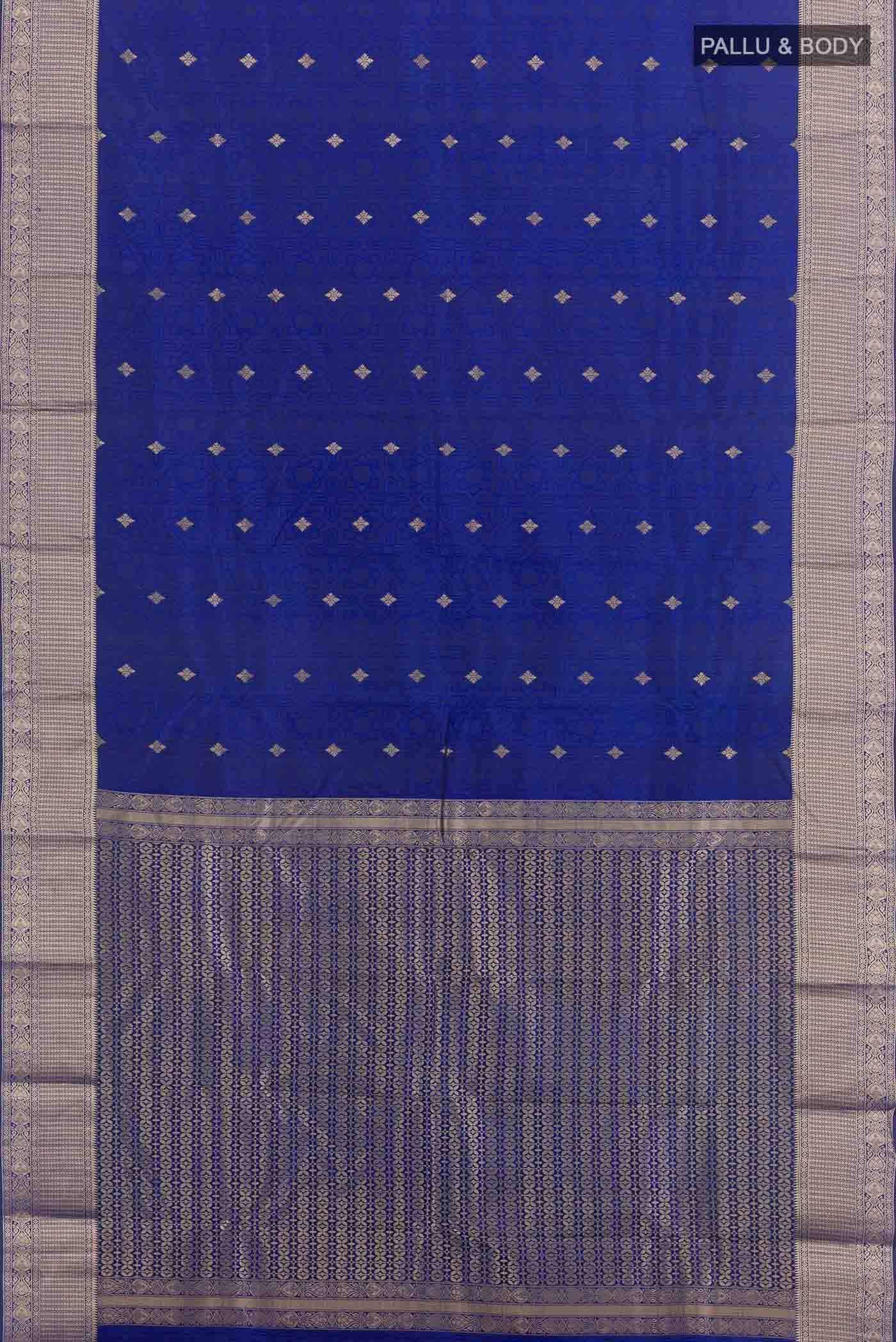 Navy Blue Dual Tone Kanchipuram Silk Saree
