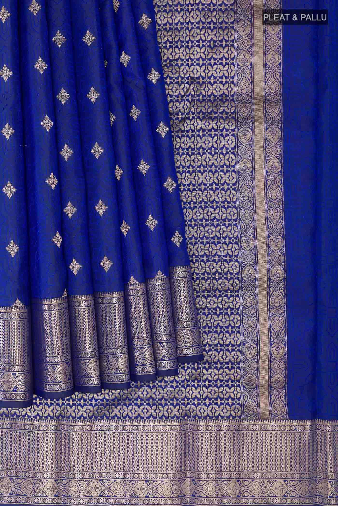 Navy Blue Dual Tone Kanchipuram Silk Saree