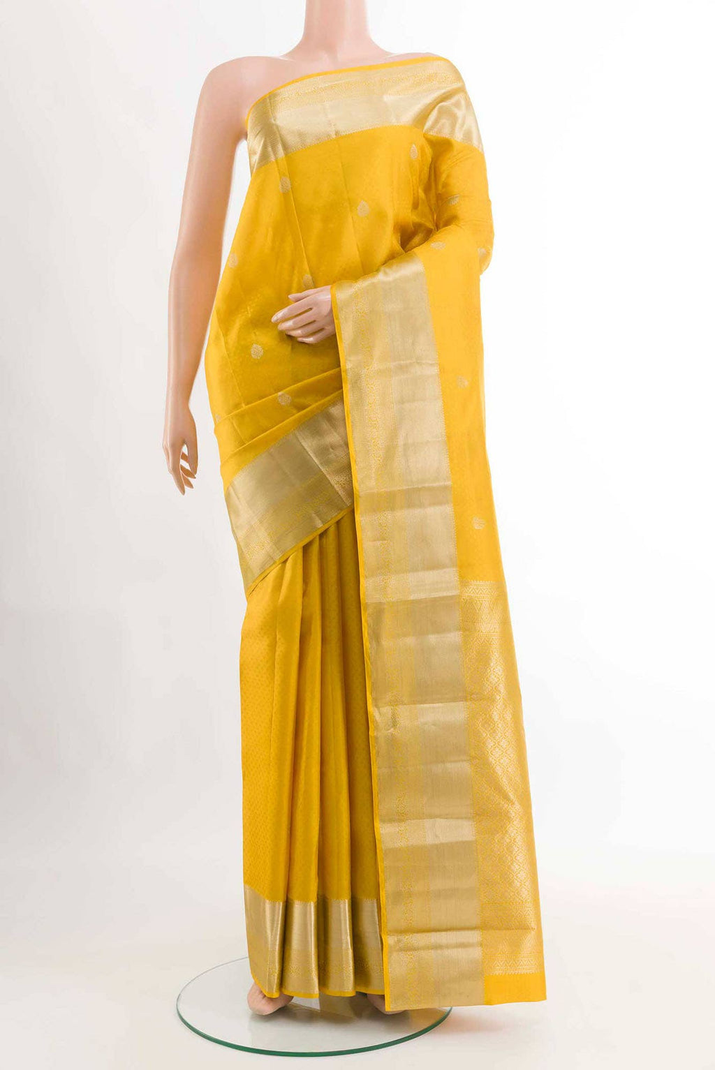 Yellow Kanchipuram Silk Saree