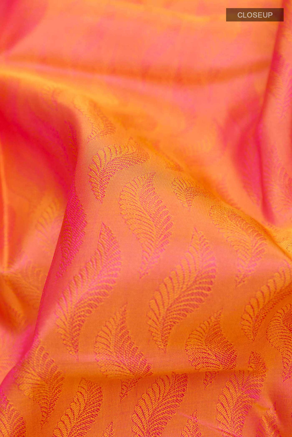 Orange Dual Tone Kanchipuram Silk Saree