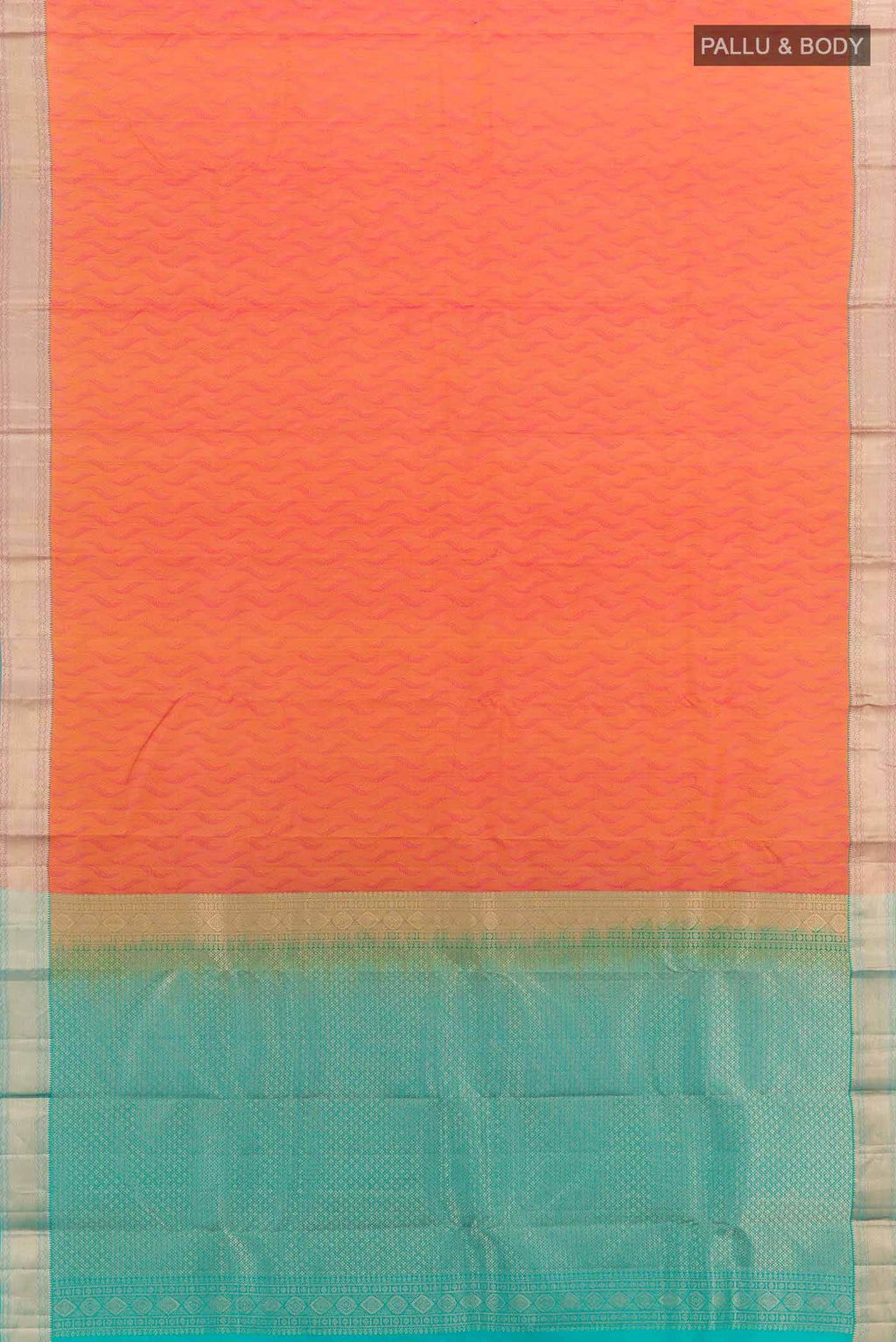 Orange Dual Tone Kanchipuram Silk Saree