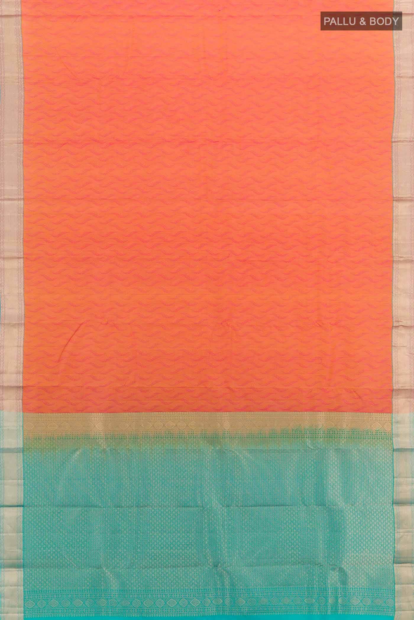 Orange Dual Tone Kanchipuram Silk Saree