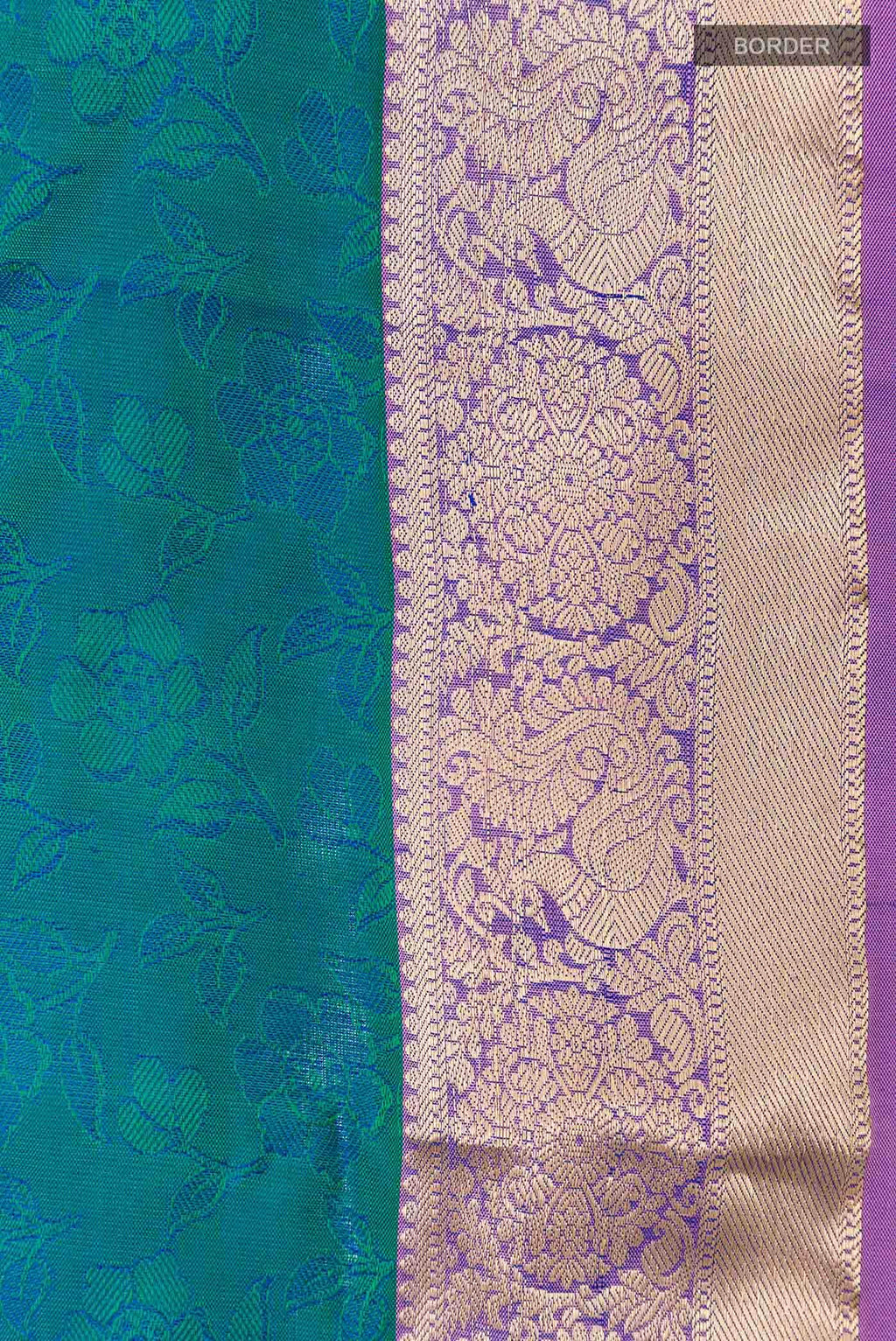 Peacock Blue Kanchipuram Silk Saree