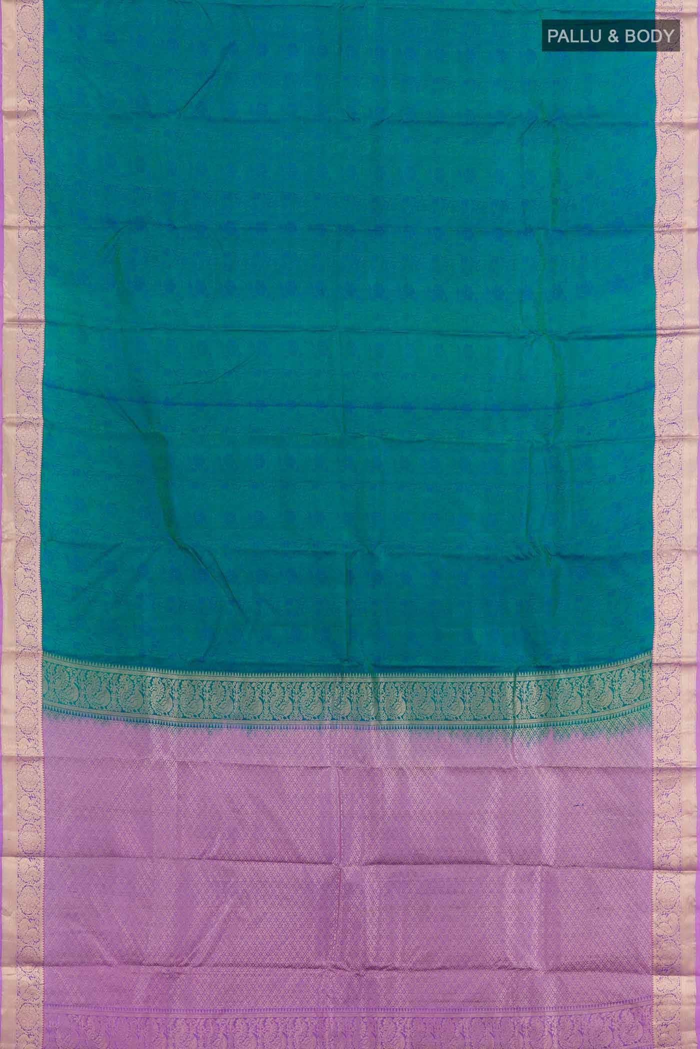 Peacock Blue Kanchipuram Silk Saree