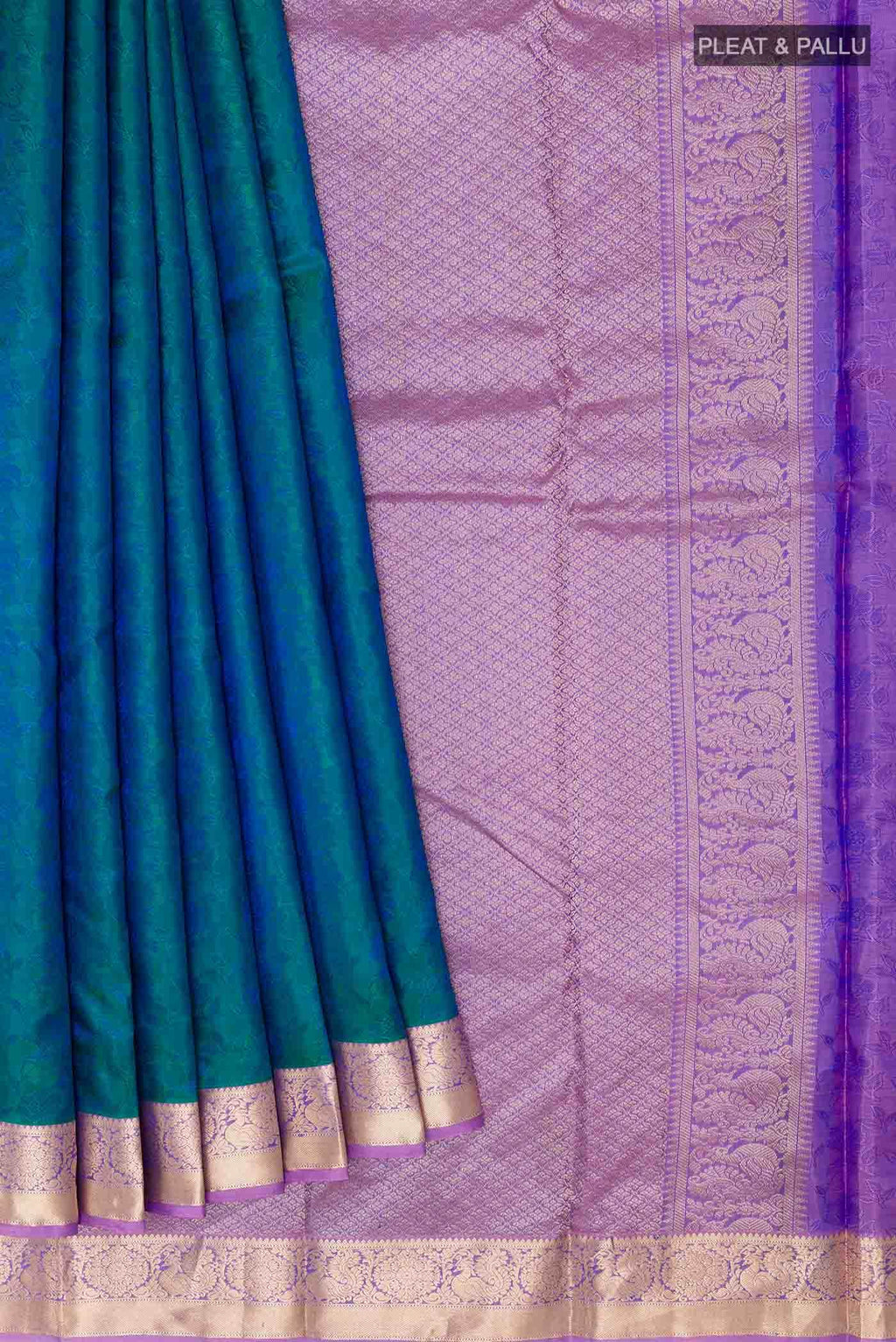 Peacock Blue Kanchipuram Silk Saree