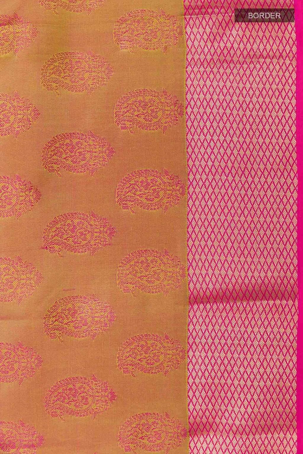Peach Dual Tone Kanchipuram Silk Saree