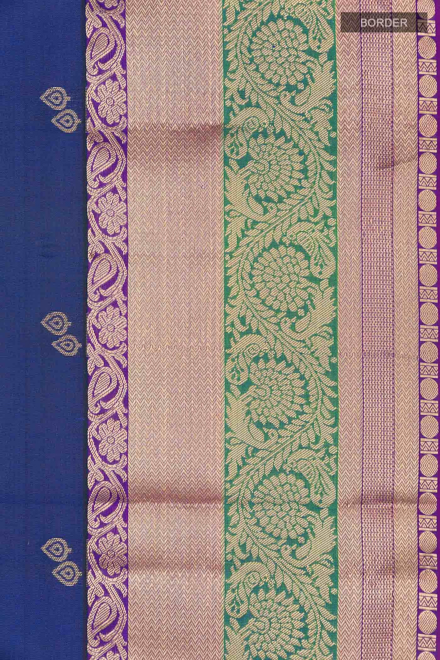 Navy Blue Kanchipuram Silk Saree
