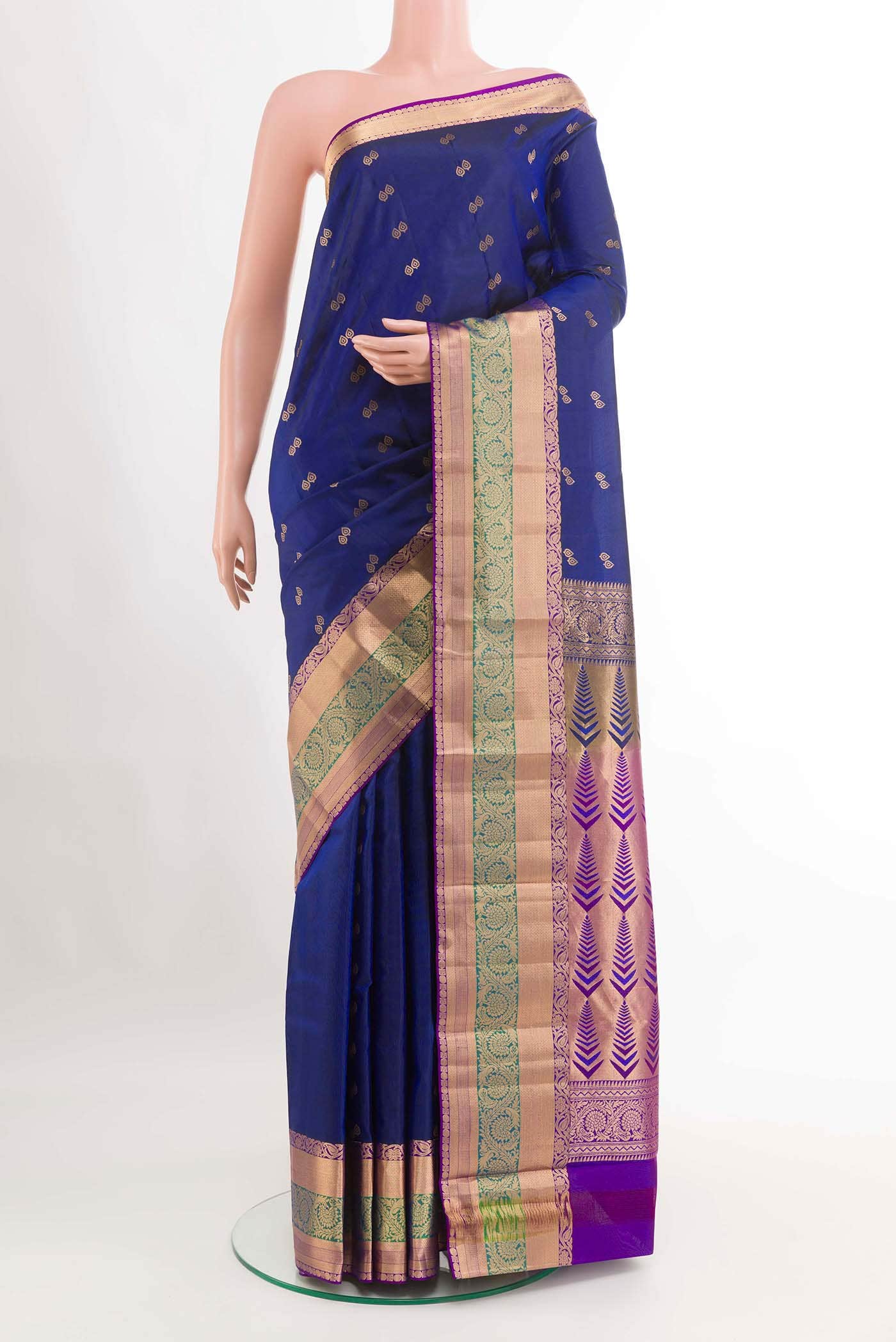 Navy Blue Kanchipuram Silk Saree