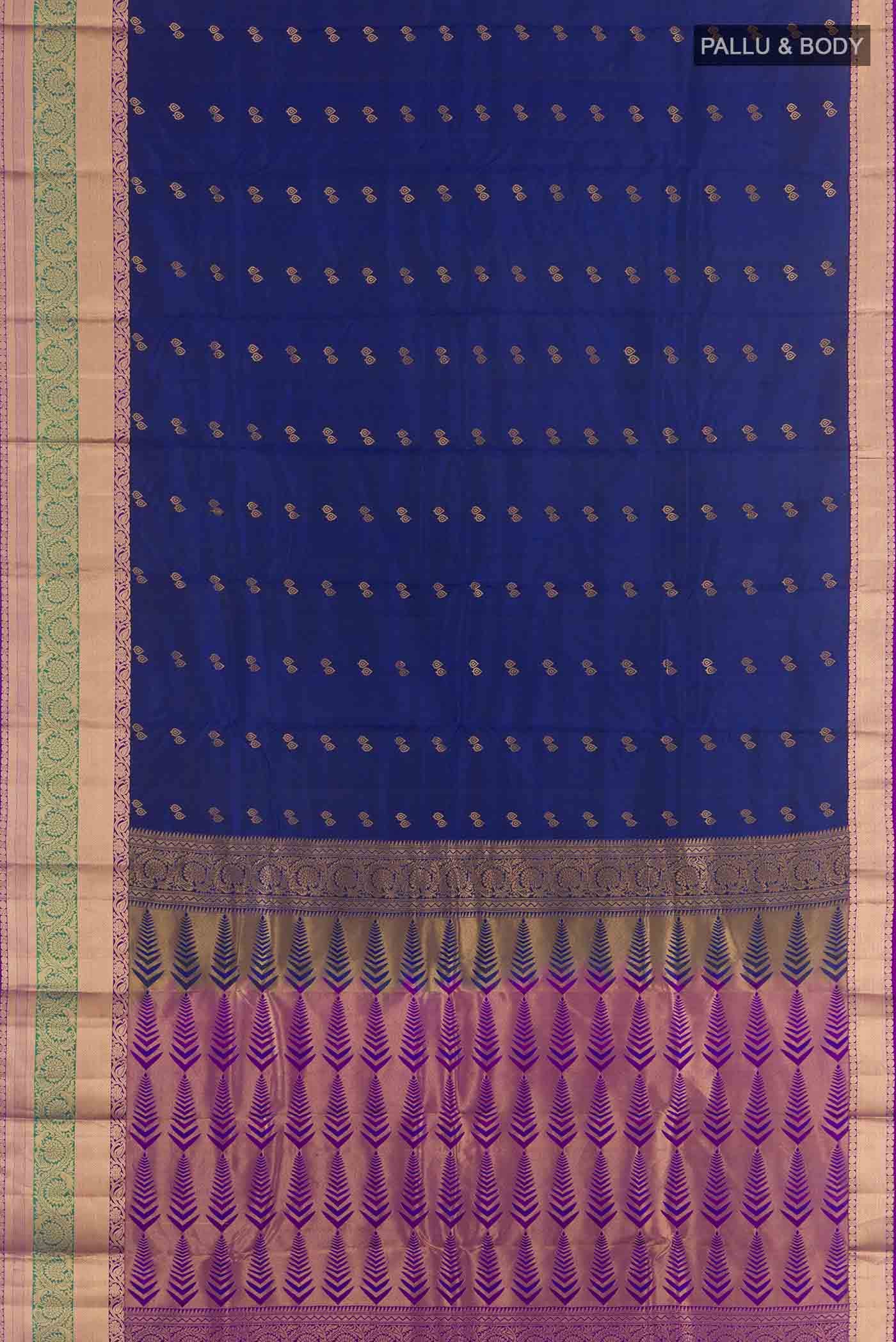 Navy Blue Kanchipuram Silk Saree