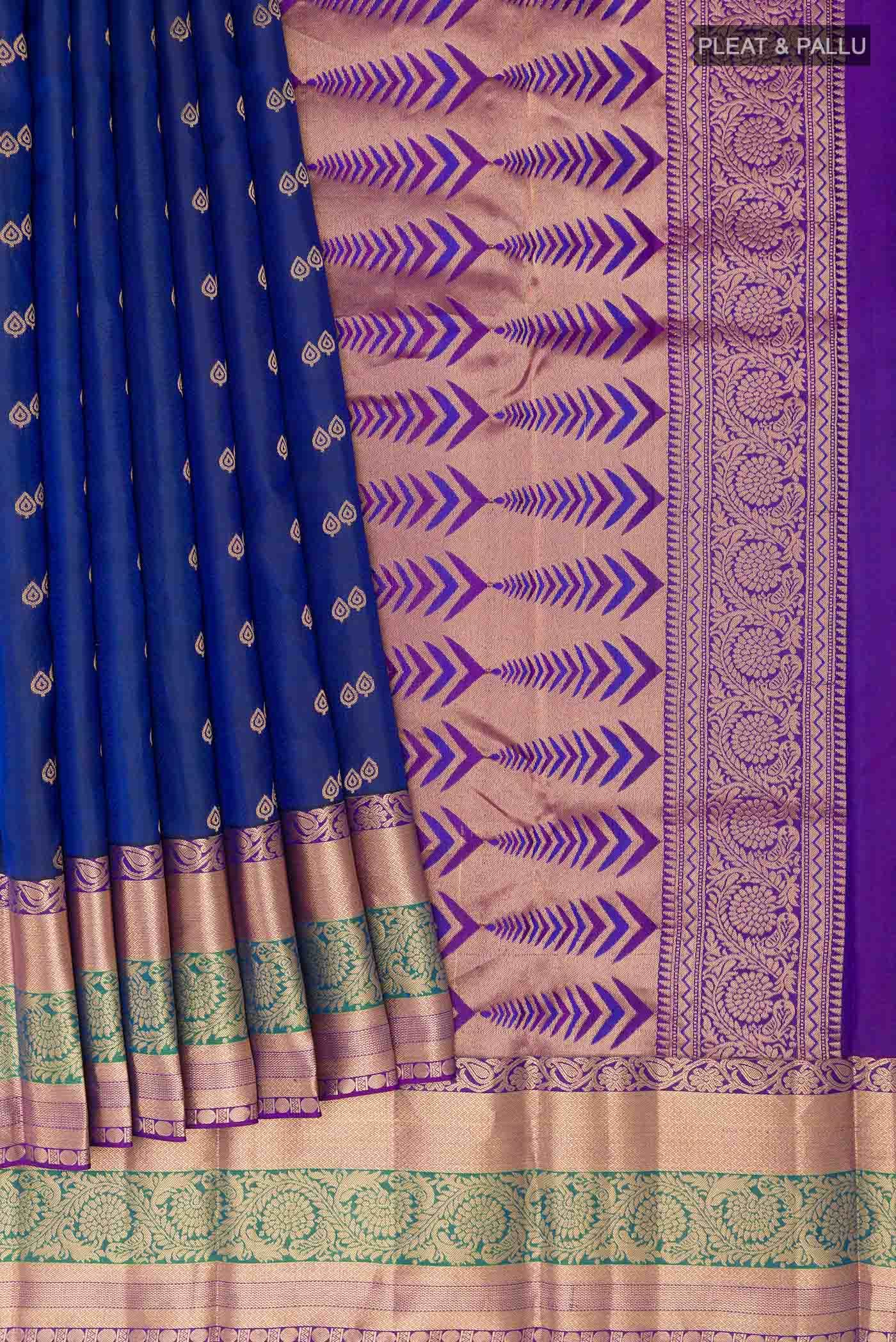 Navy Blue Kanchipuram Silk Saree