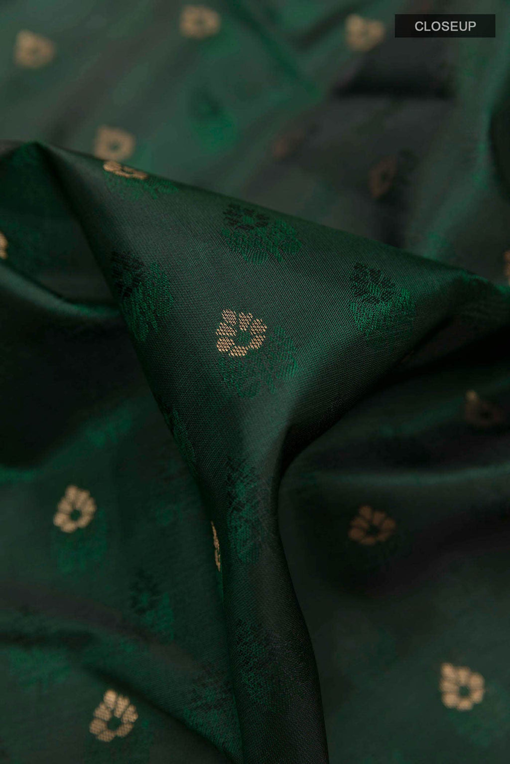 Bottle Green Kanchipuram Silk Saree