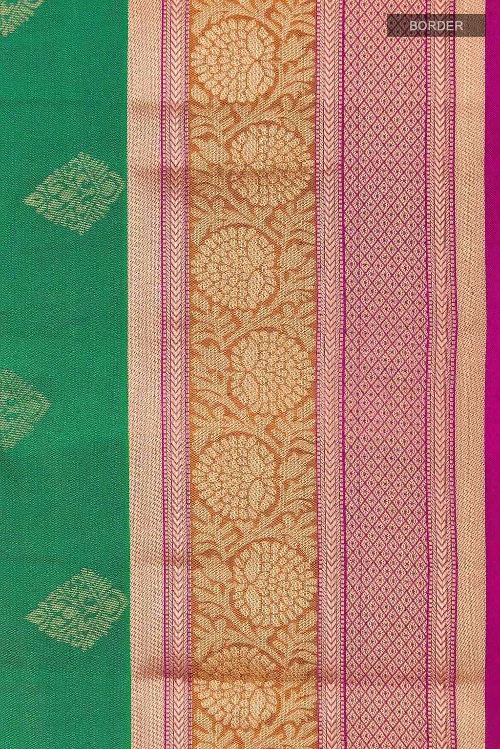 Bottle Green Kanchipuram Silk Saree