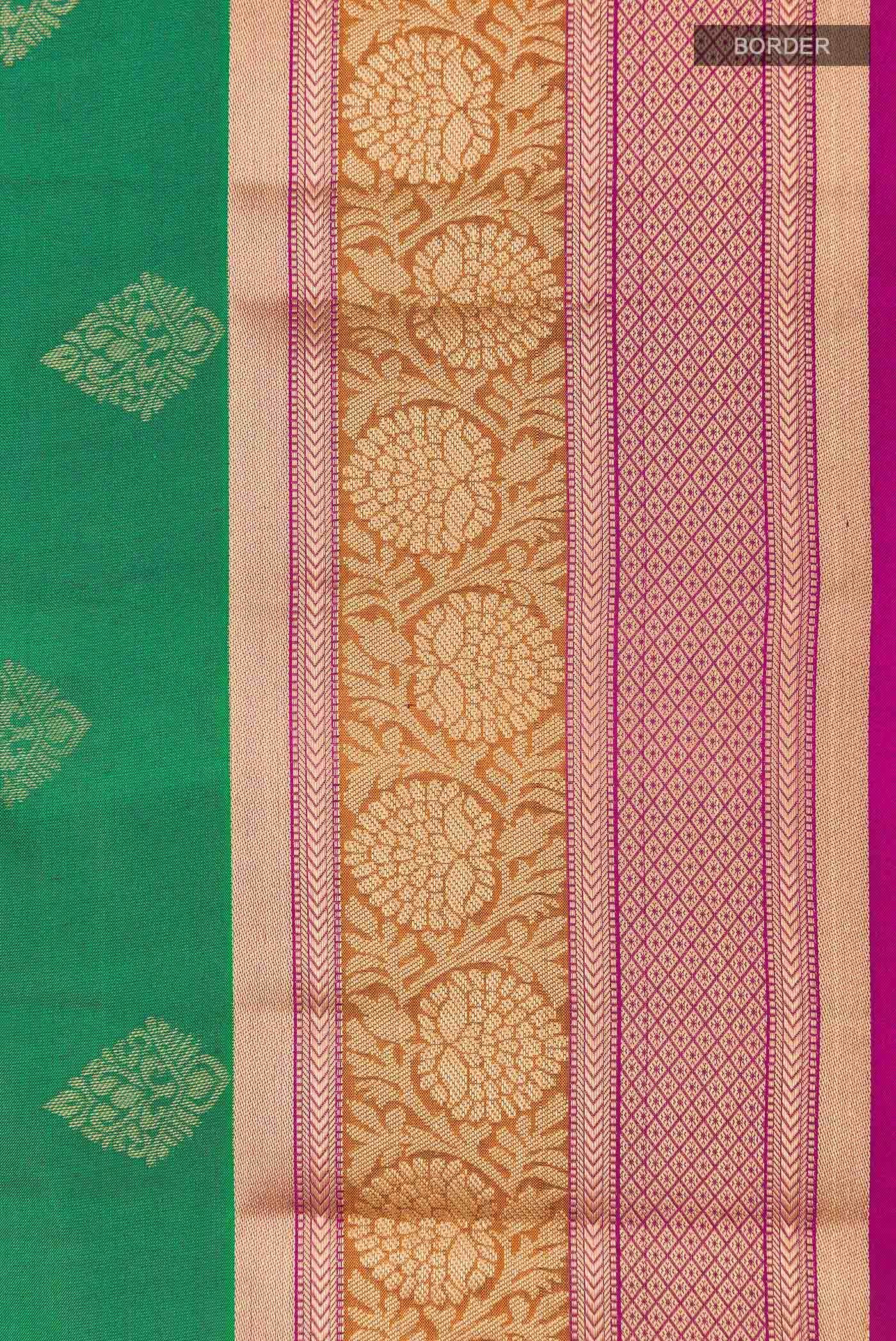 Bottle Green Kanchipuram Silk Saree