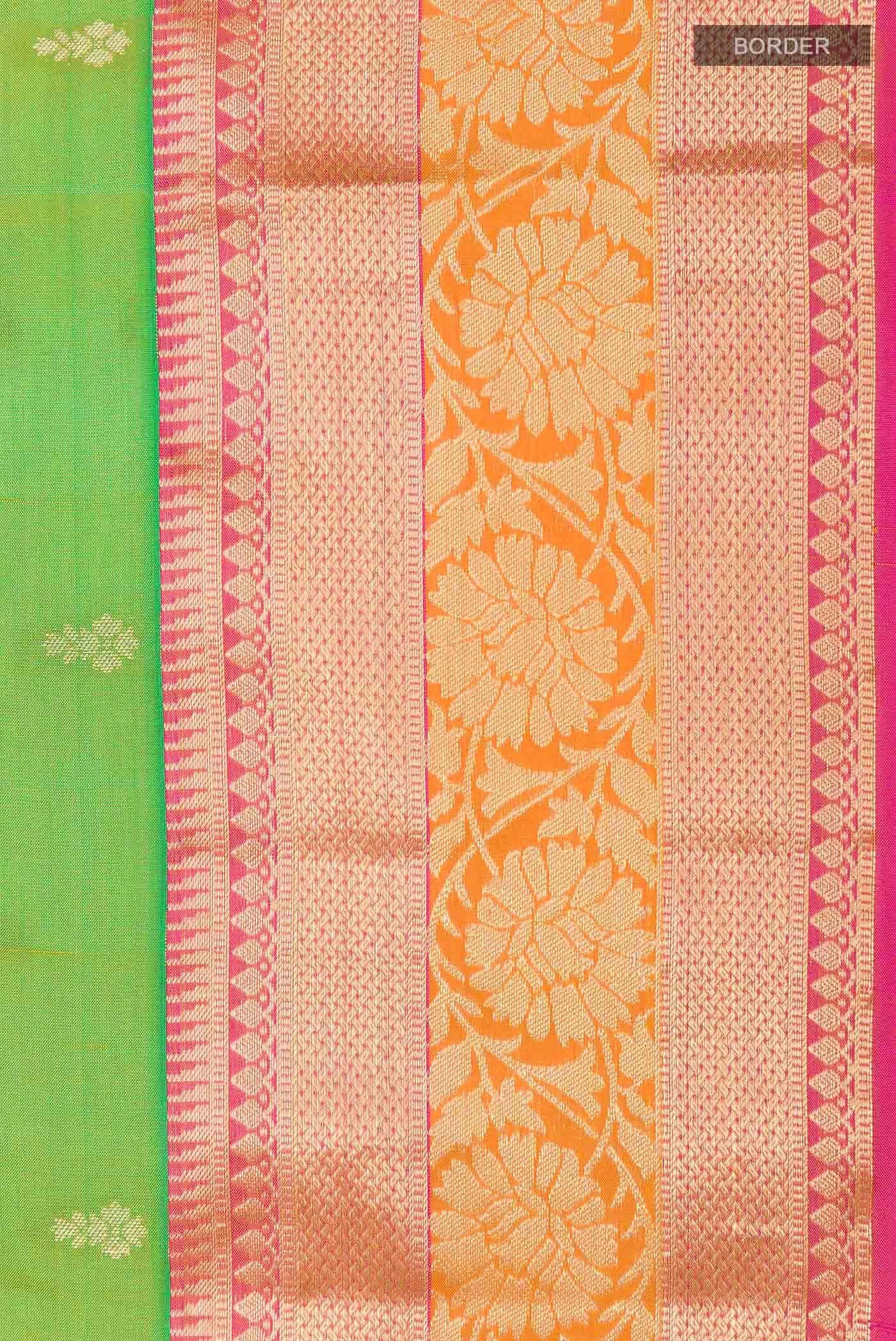 Parrot Green Dual Tone Kanchipuram Silk Saree