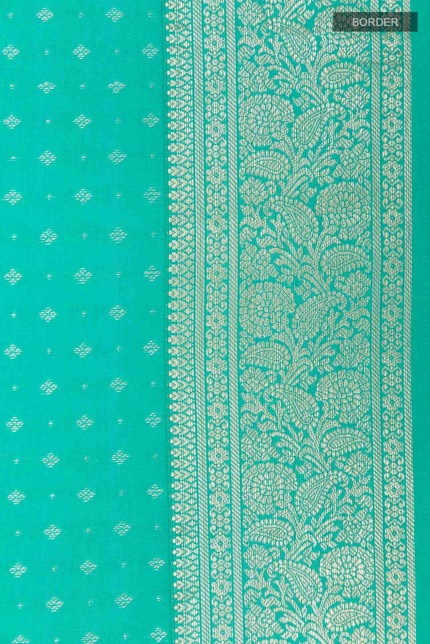 Turquoise Kanchipuram Silk Saree