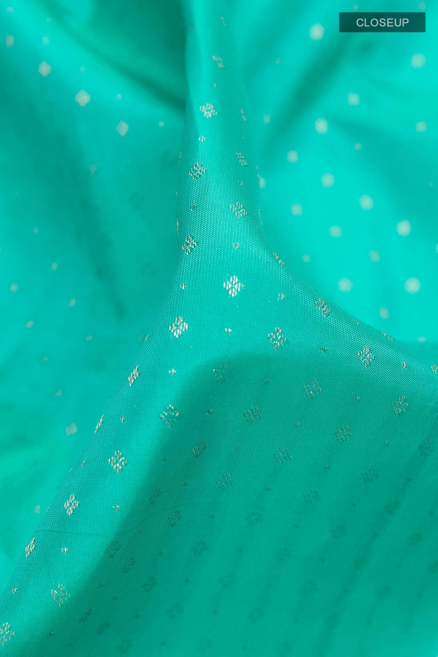 Turquoise Kanchipuram Silk Saree