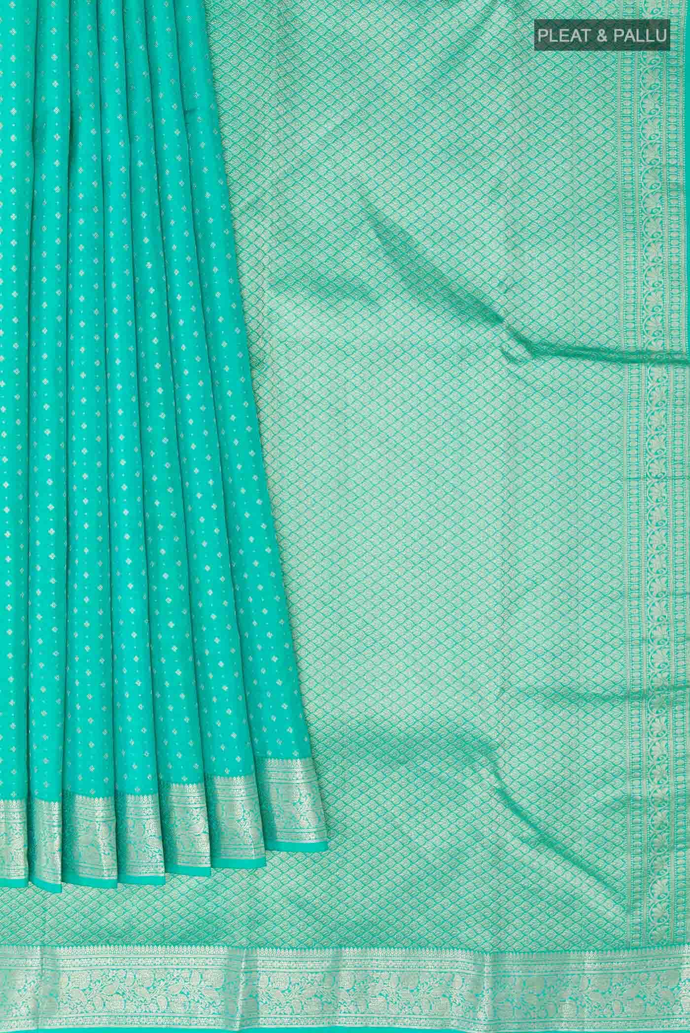 Turquoise Kanchipuram Silk Saree