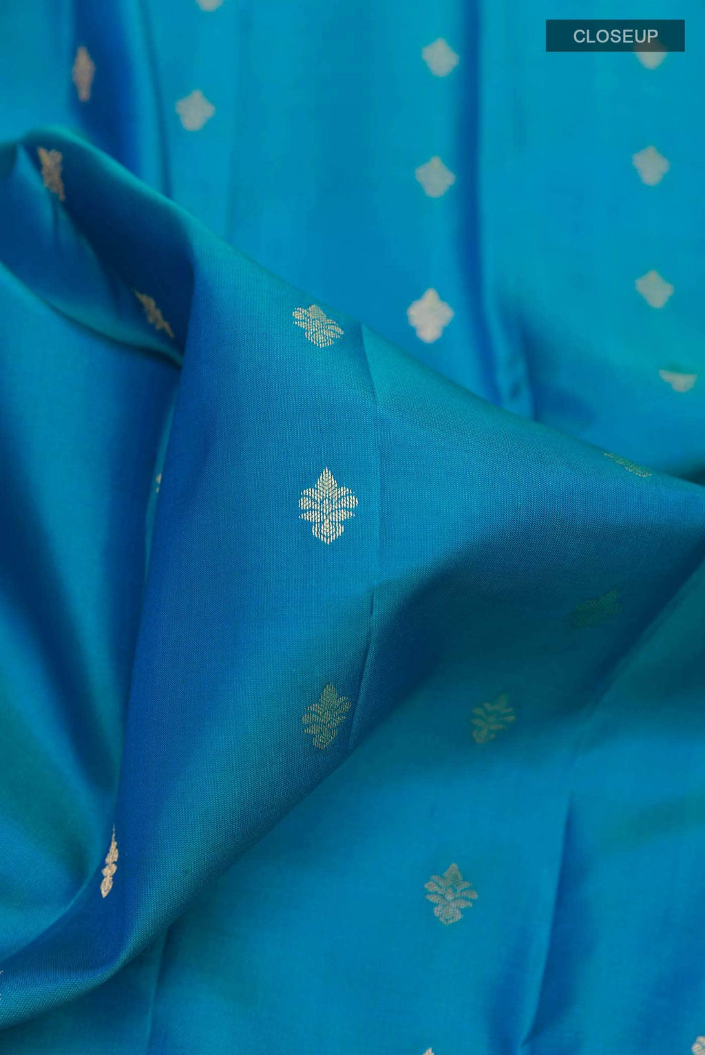Peacock Blue Kanchipuram Silk Saree