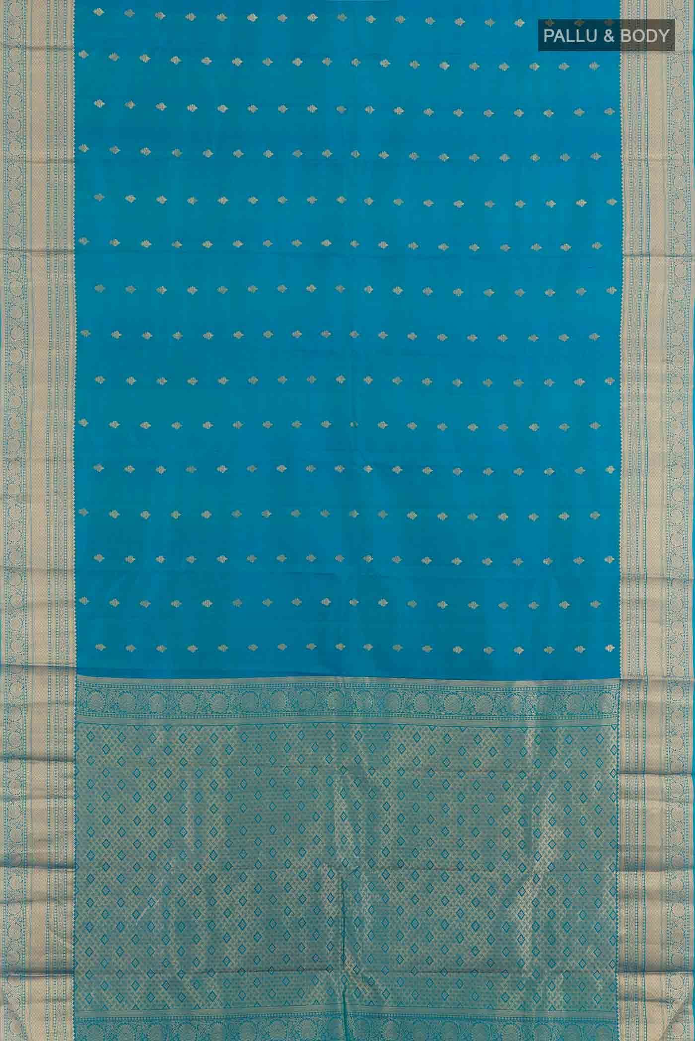 Peacock Blue Kanchipuram Silk Saree