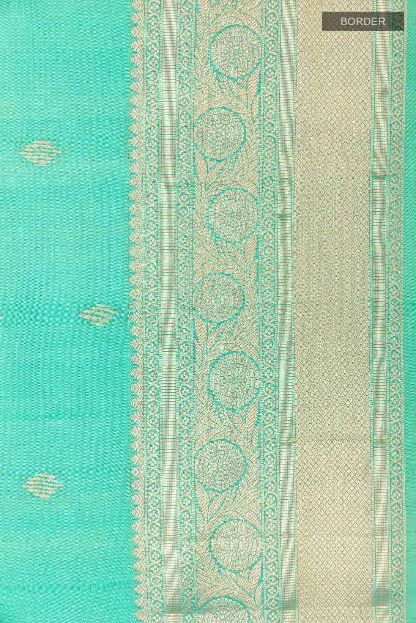Turquoise Kanchipuram Silk Saree