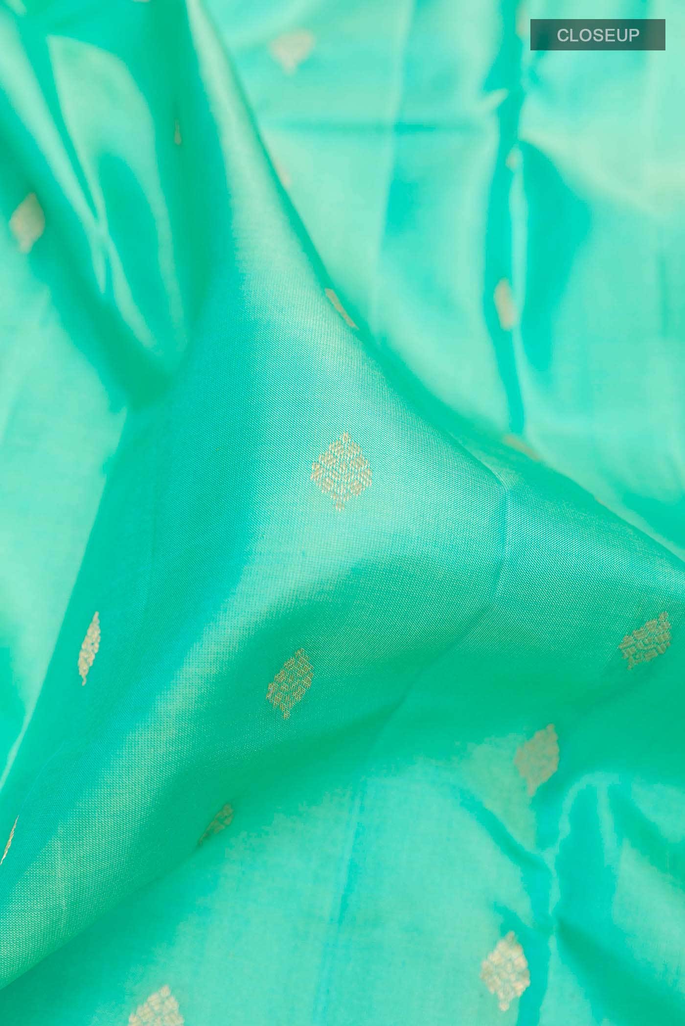 Turquoise Kanchipuram Silk Saree