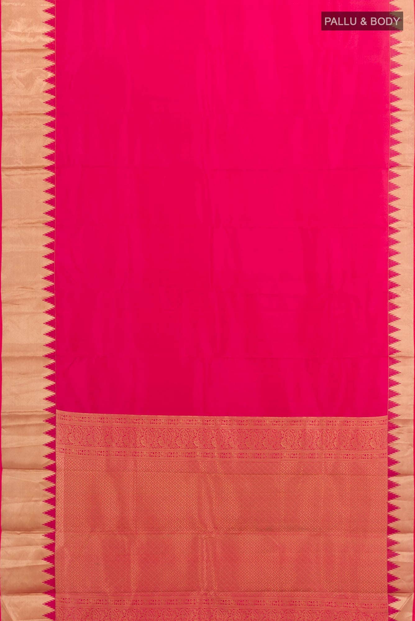 Dark Pink Kanchipuram Silk Saree
