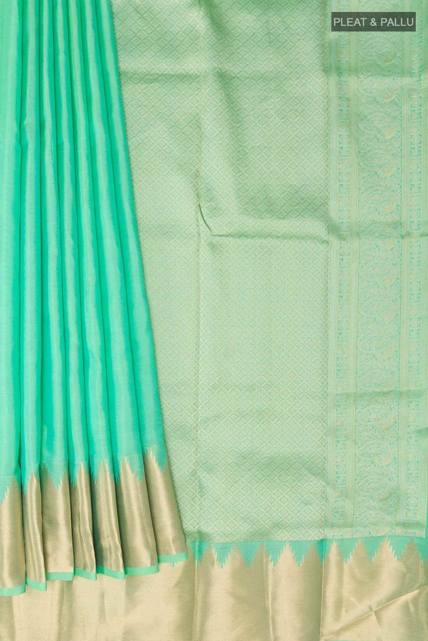 Sea Green Dual Tone Kanchipuram Silk Saree