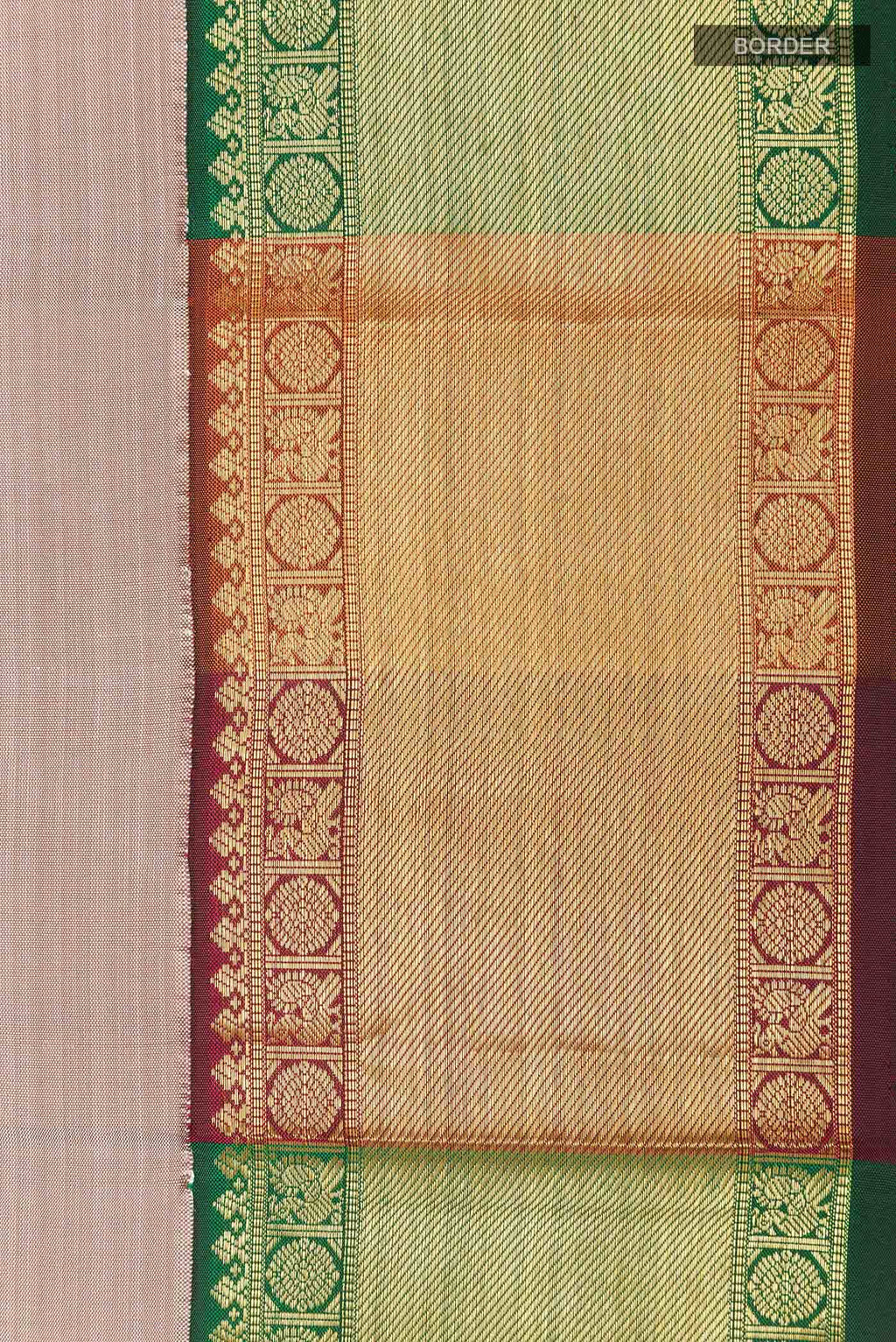 Beige Kanchipuram Silk Saree