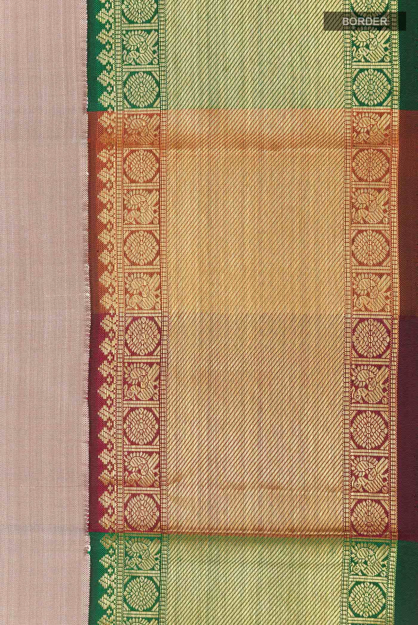 Beige Kanchipuram Silk Saree