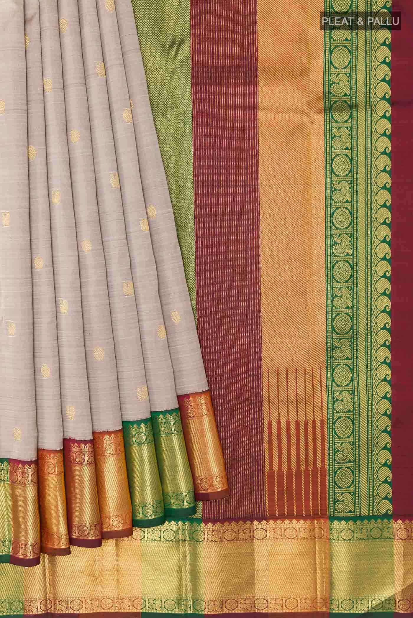 Beige Kanchipuram Silk Saree