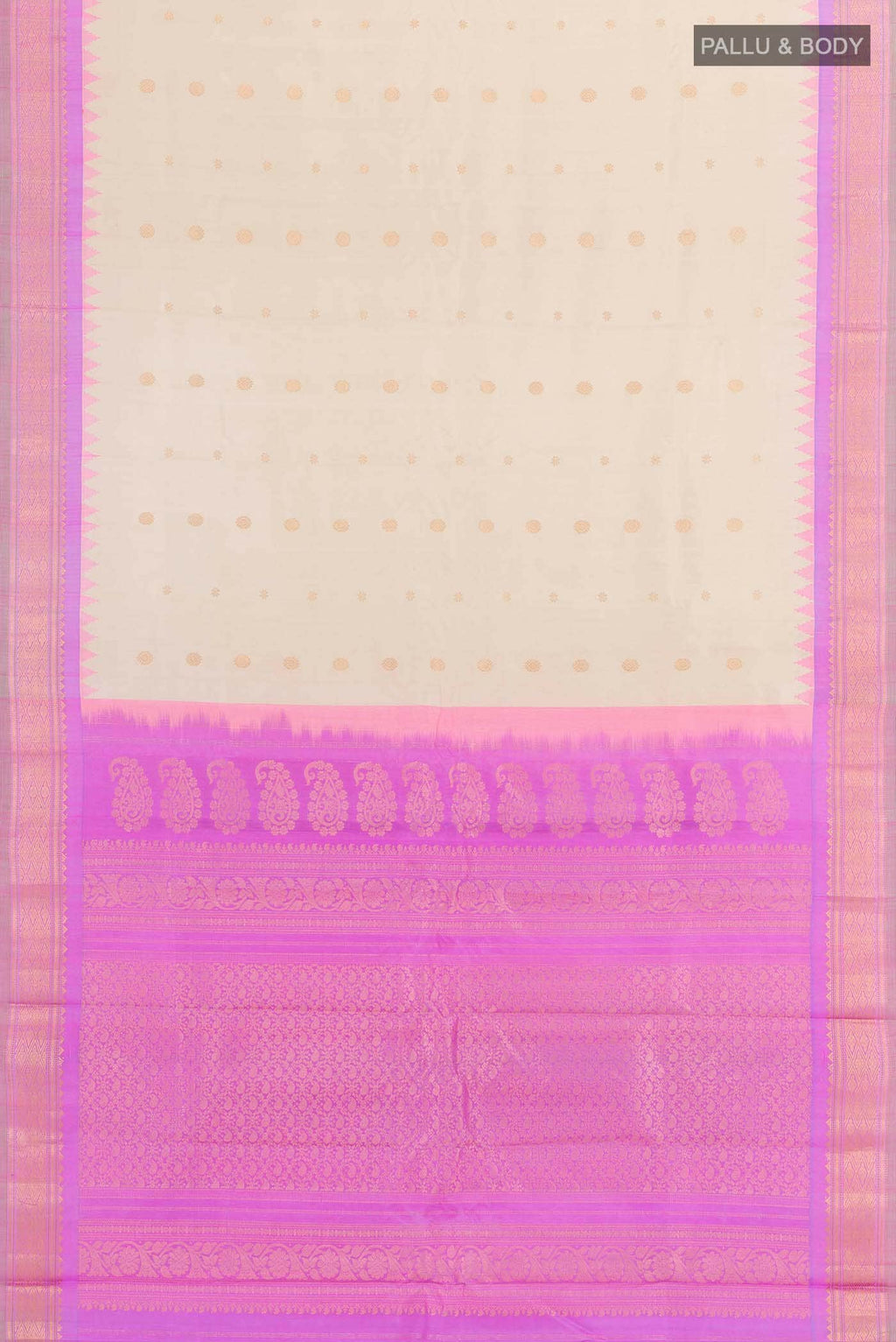 Beige Gadwal Silk Saree