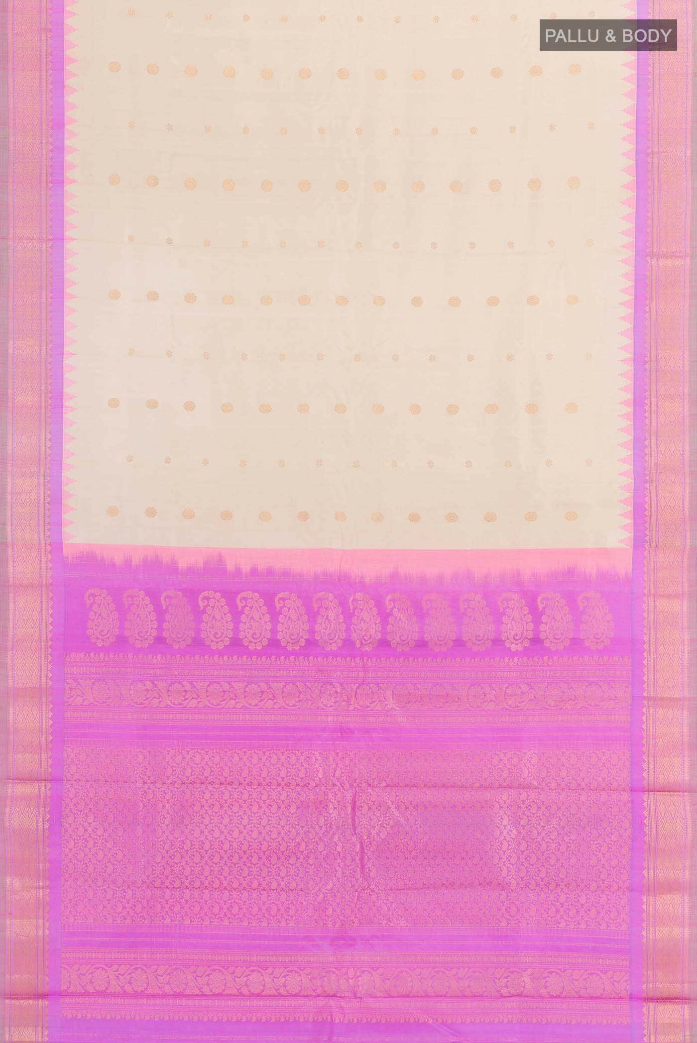 Beige Gadwal Silk Saree