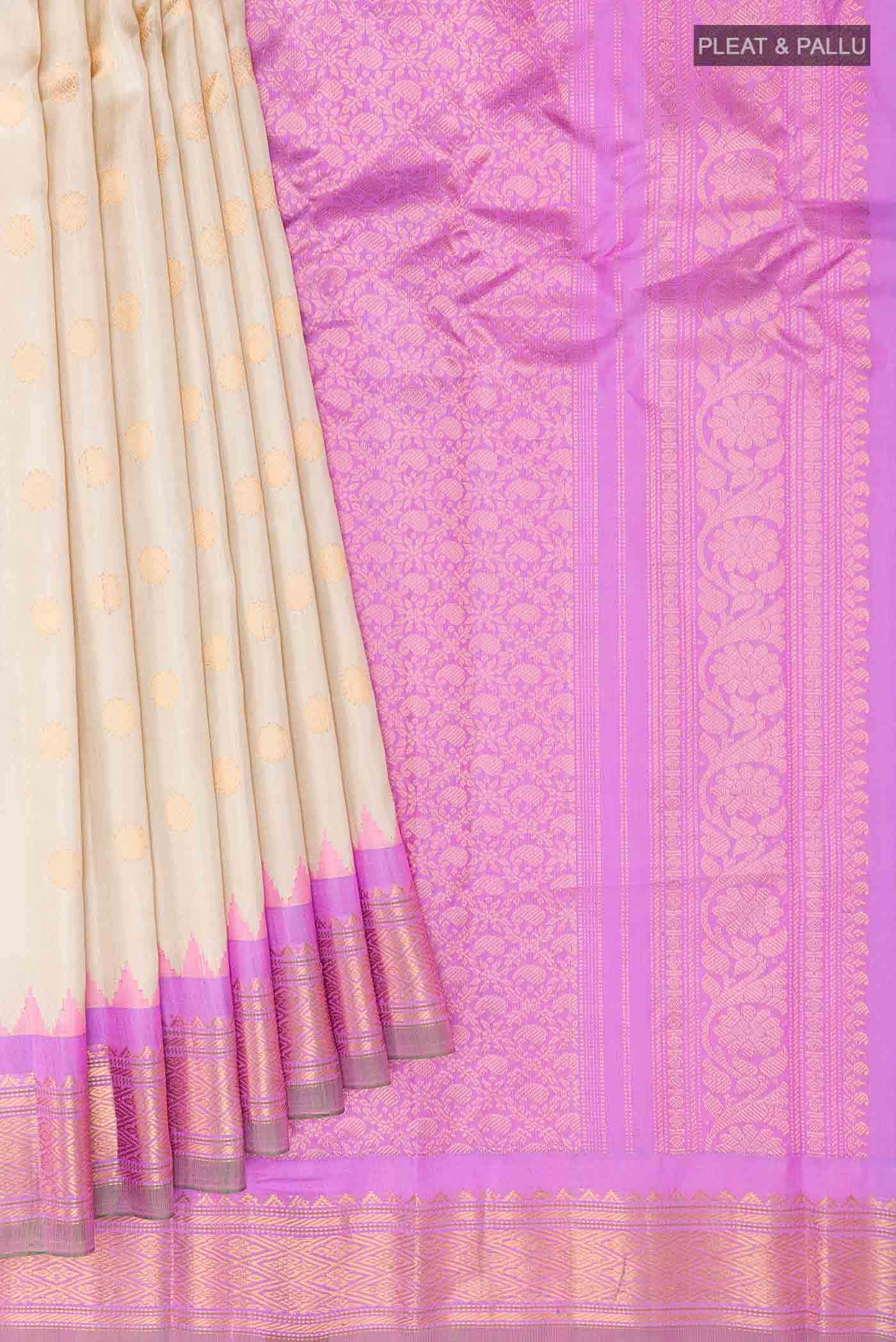 Beige Gadwal Silk Saree