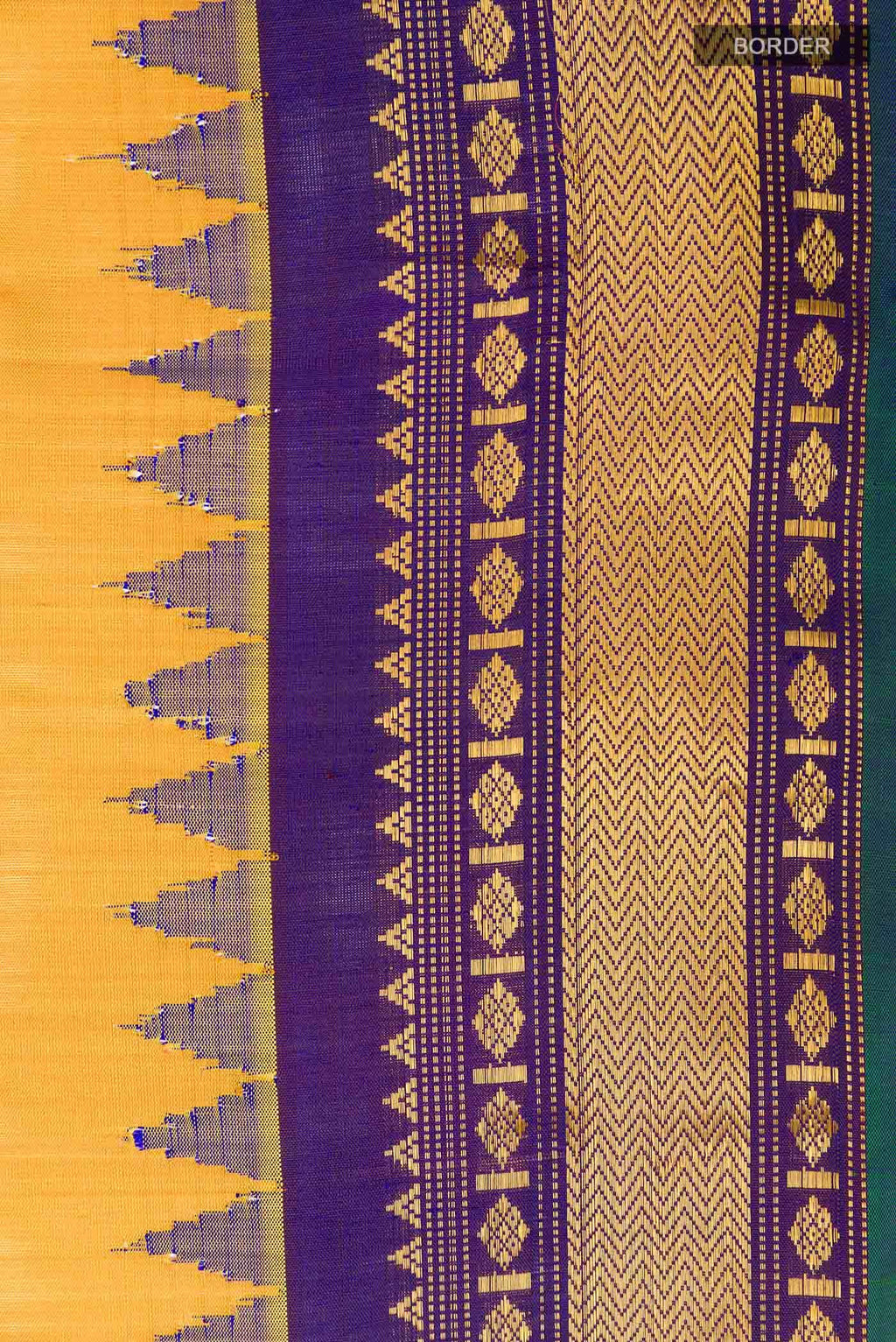 Mustard Gadwal Silk Saree