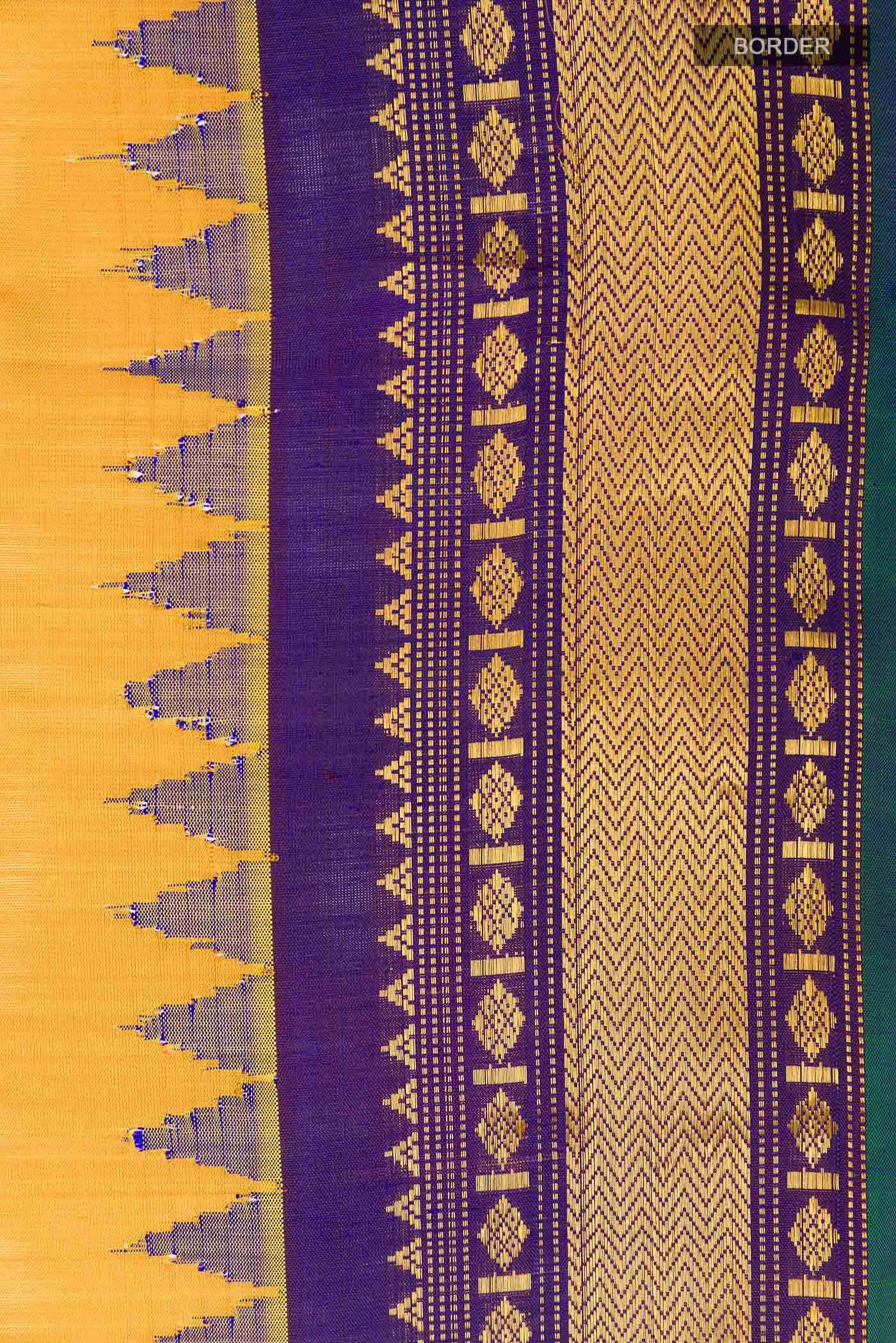 Mustard Gadwal Silk Saree