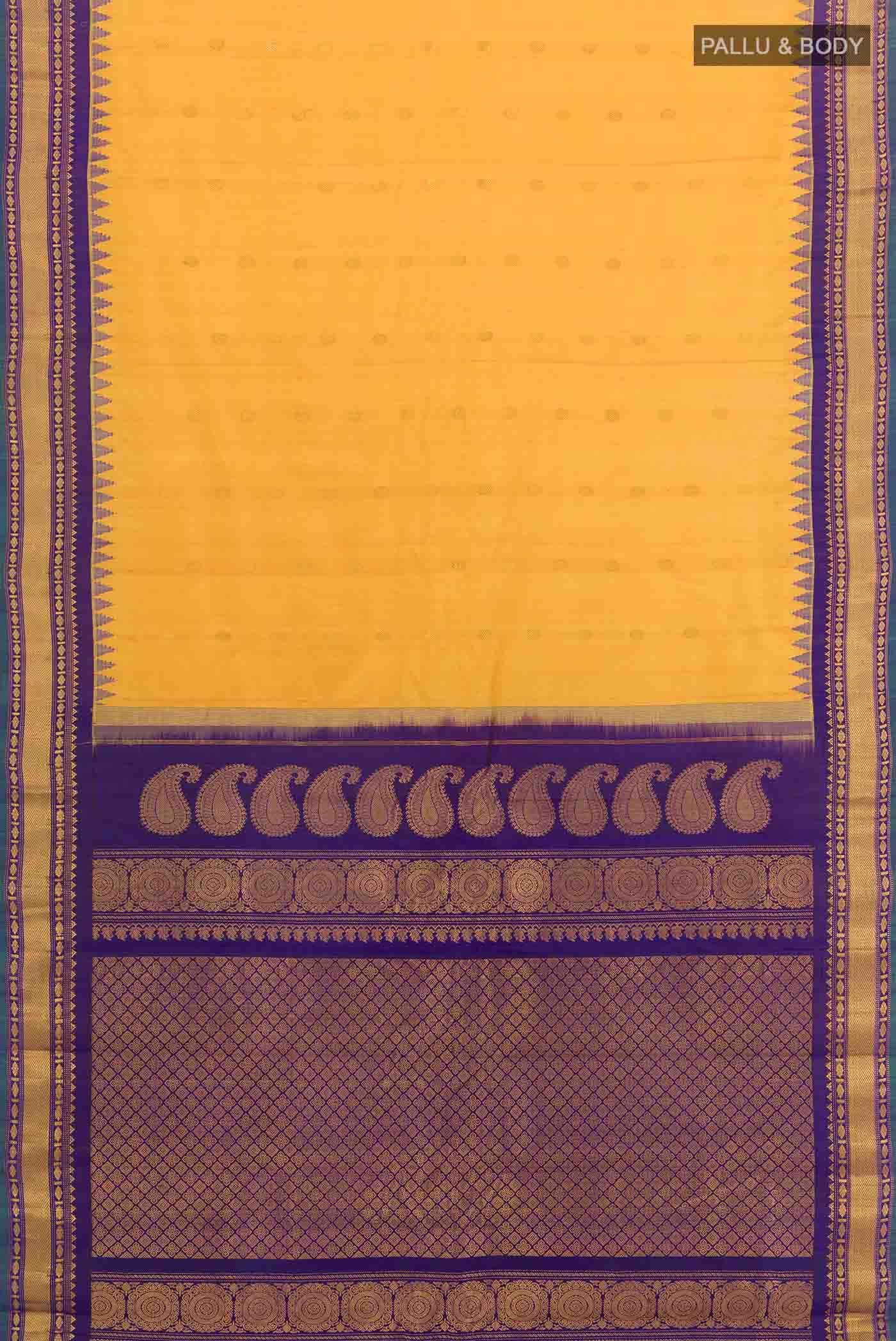 Mustard Gadwal Silk Saree
