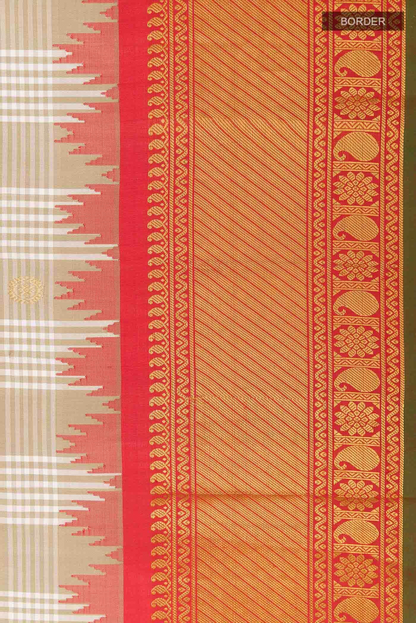 Beige Gadwal Silk Saree
