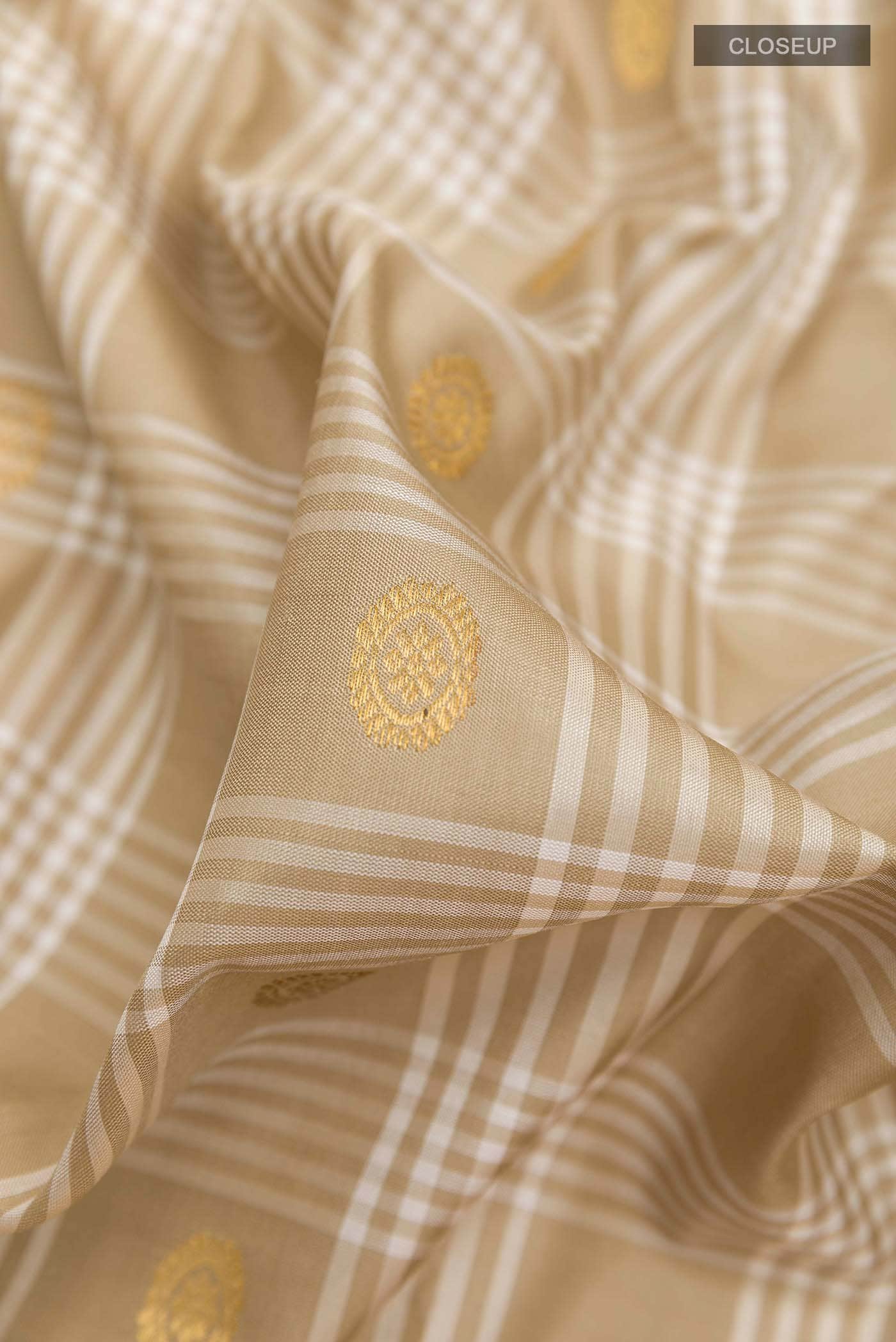 Beige Gadwal Silk Saree