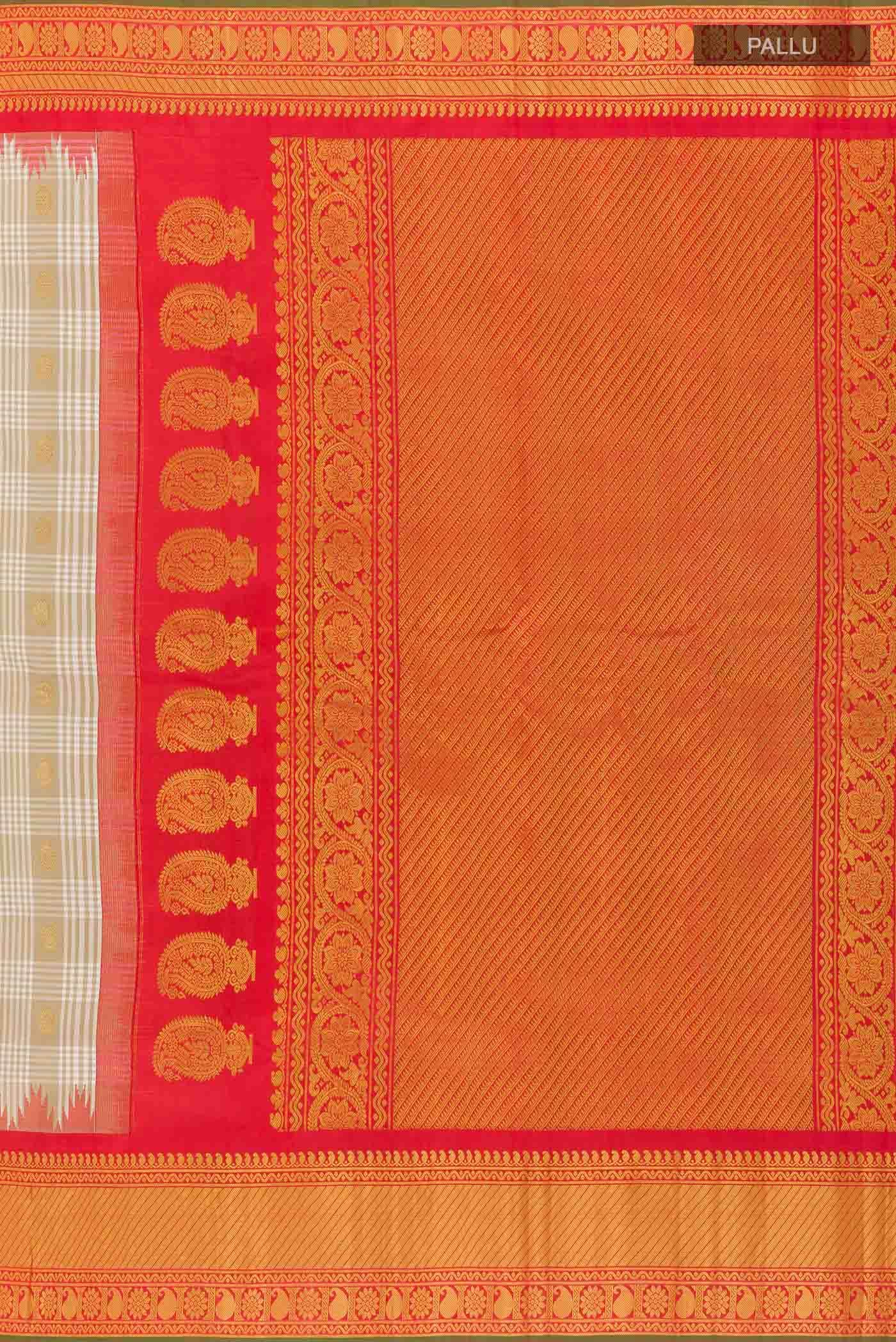 Beige Gadwal Silk Saree