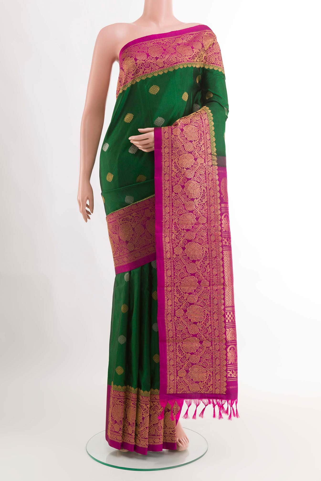Green Gadwal Silk Saree
