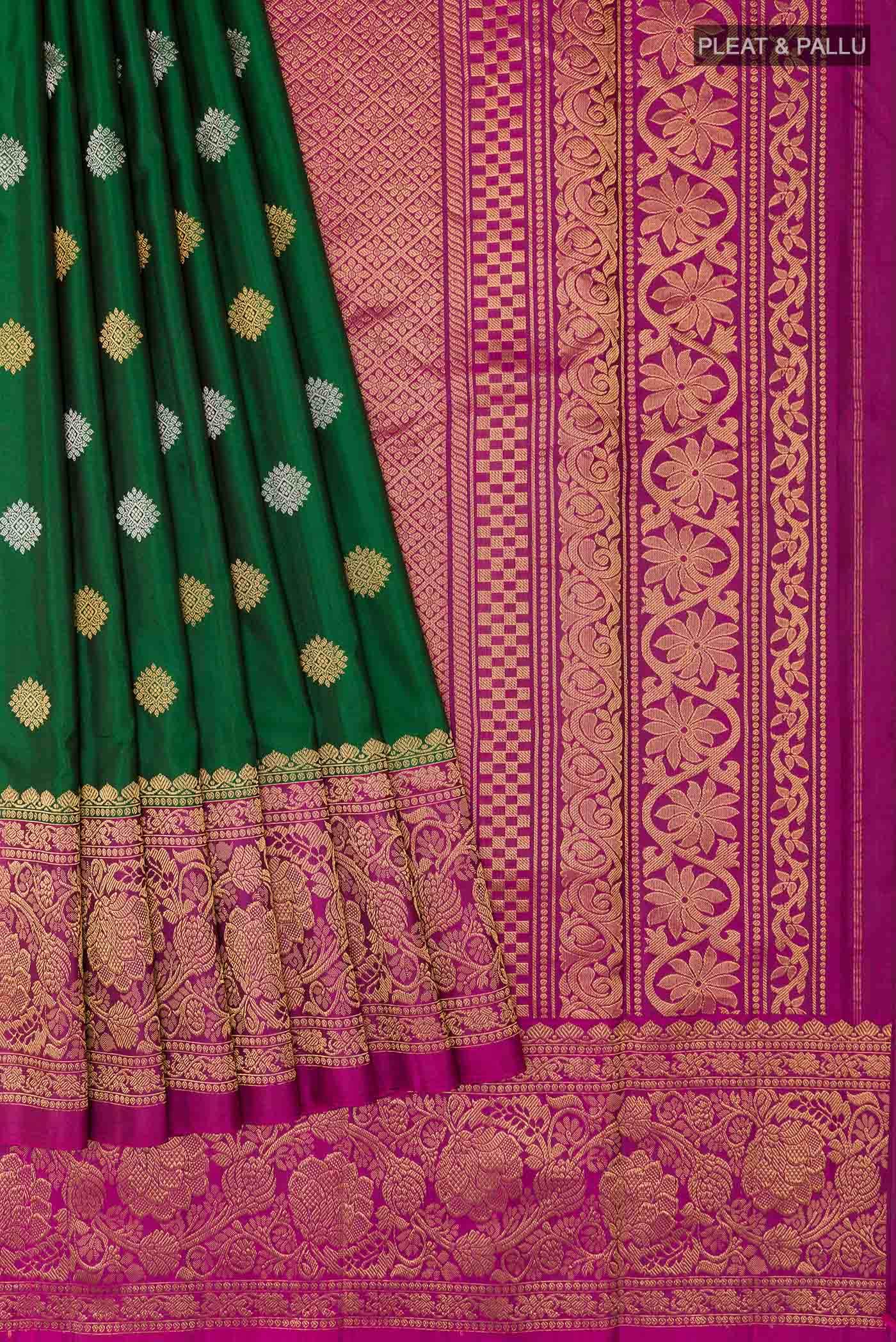 Green Gadwal Silk Saree