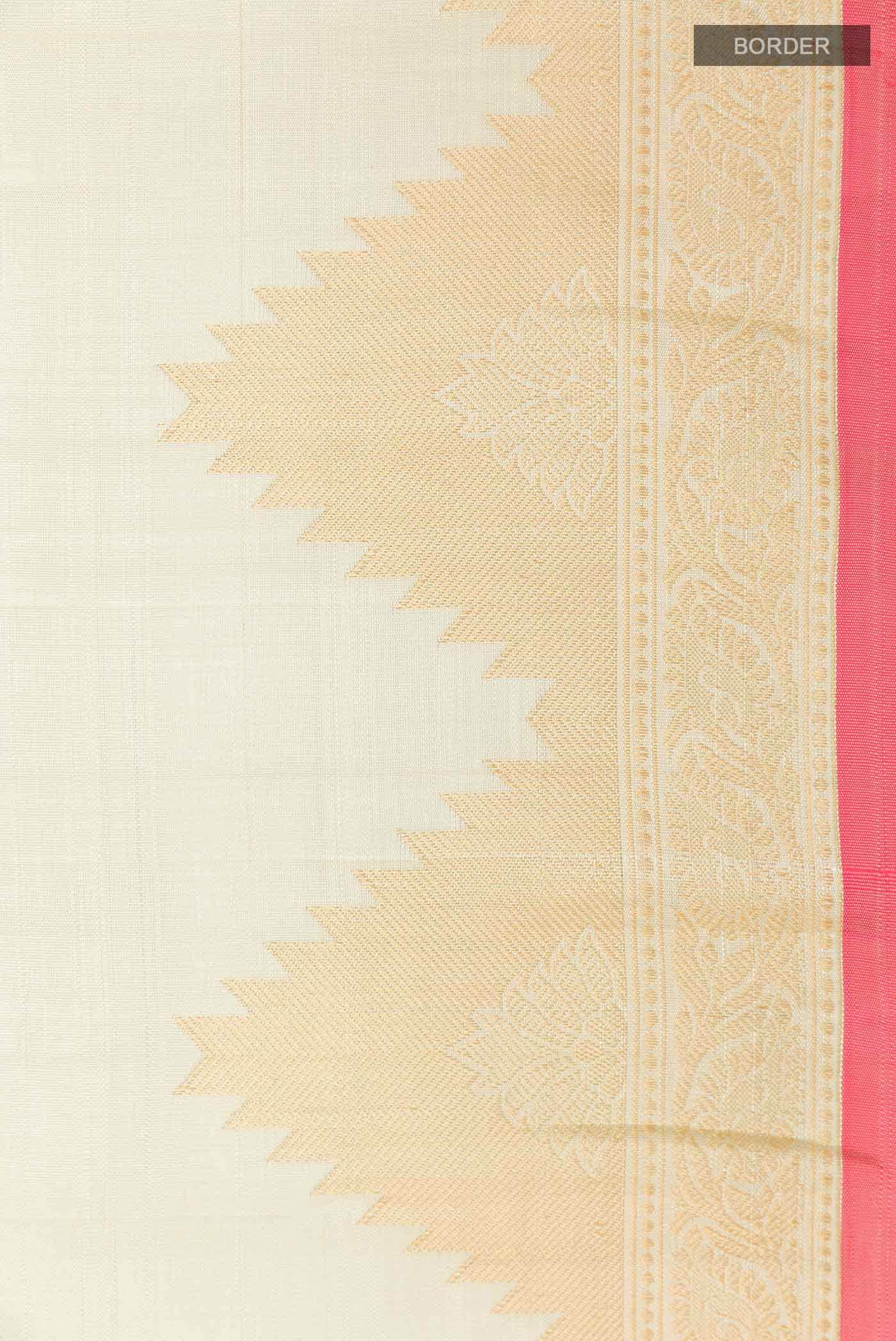 Off White Gadwal Silk Saree