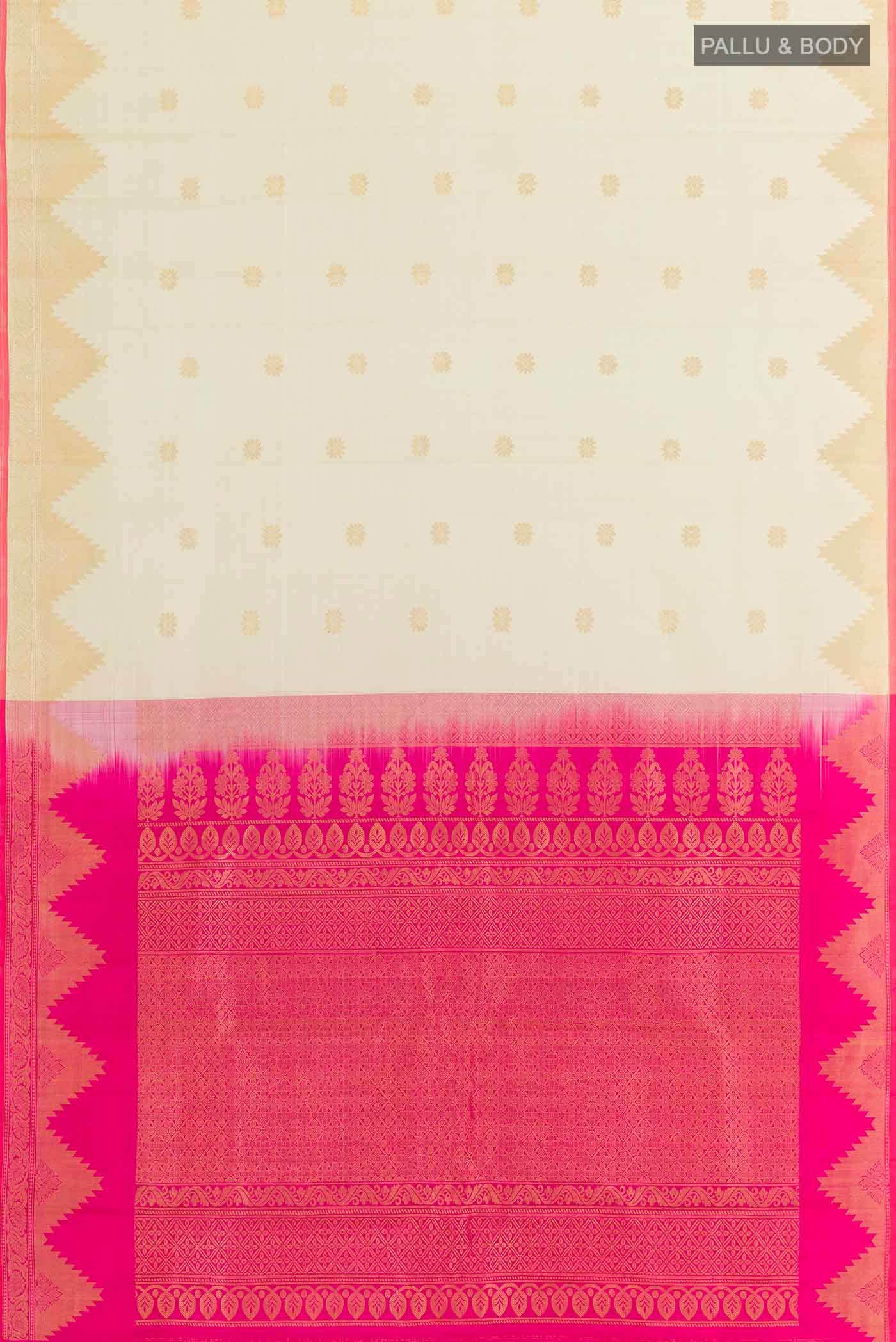 Off White Gadwal Silk Saree