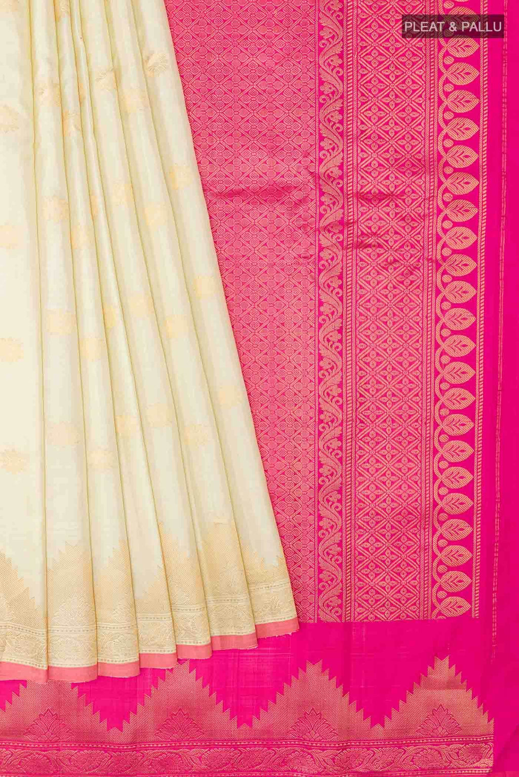 Off White Gadwal Silk Saree