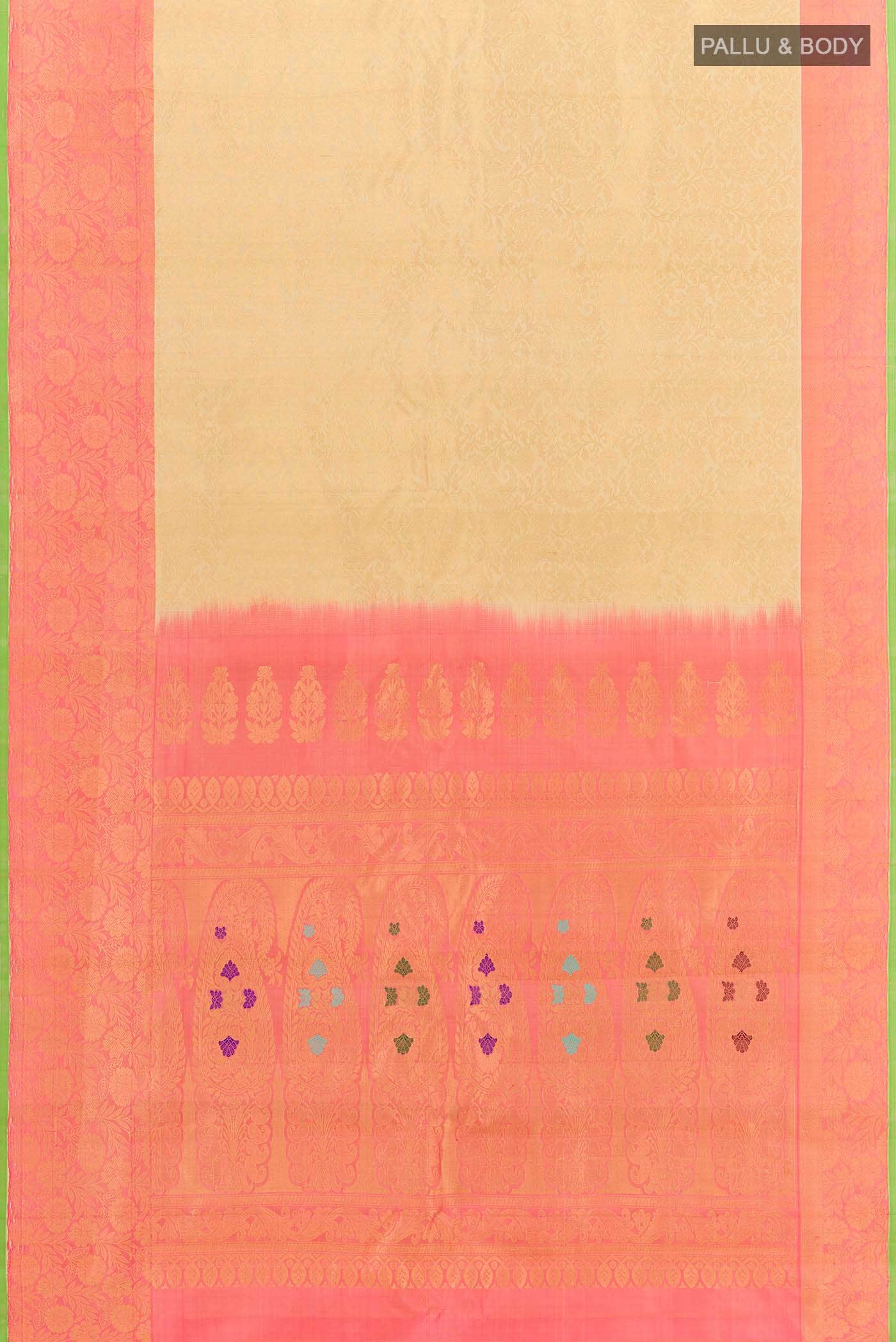 Beige Gadwal Silk Saree